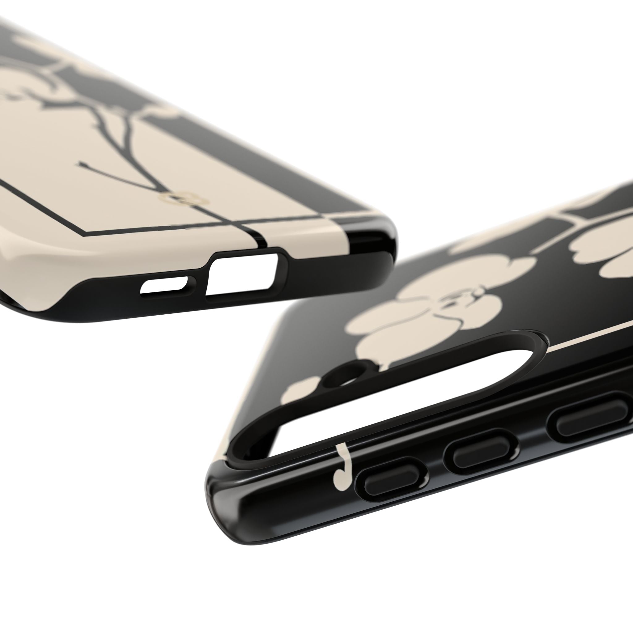Beige Tough Phone Case for Samsung - Nocturnal Orchid Frame