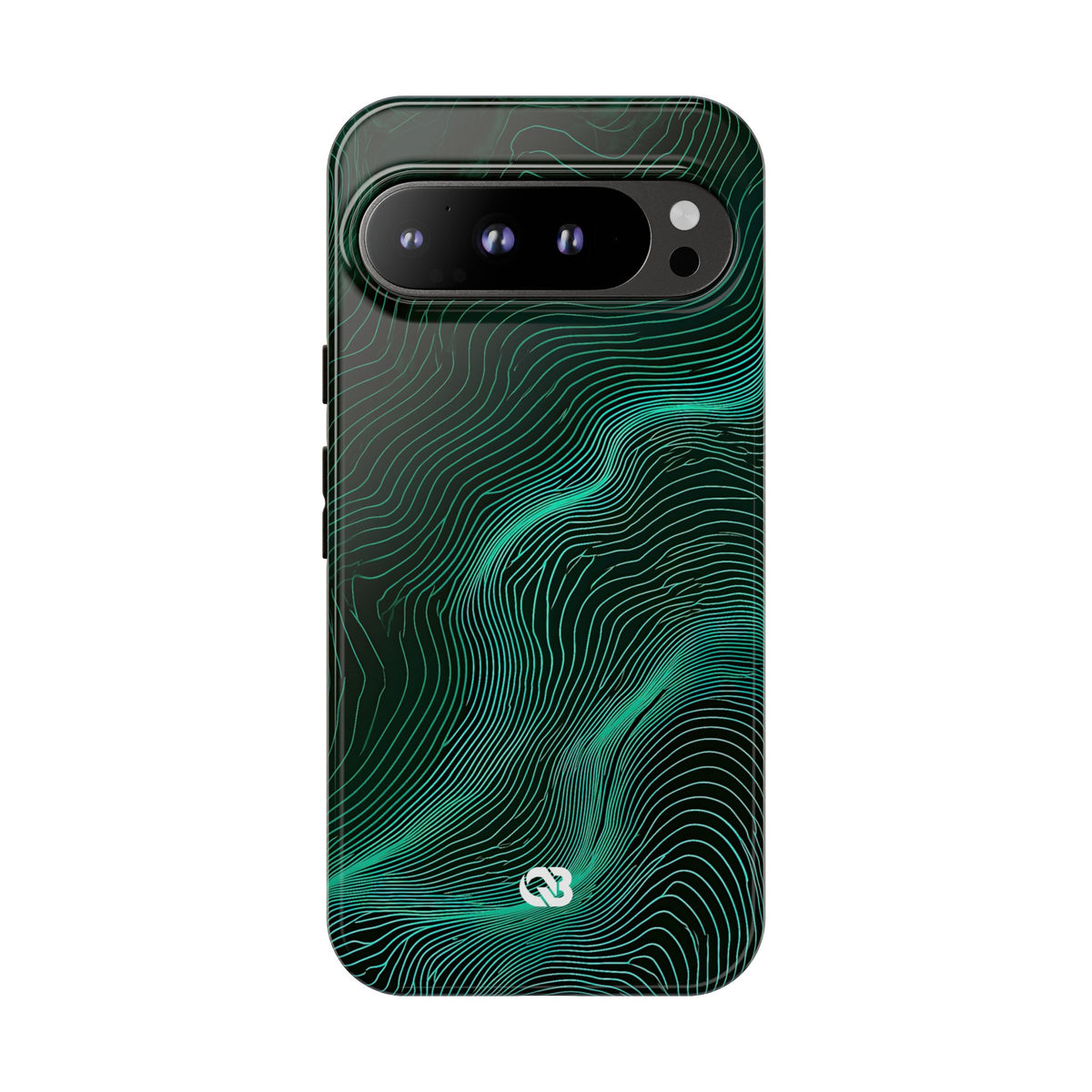 Teal Tough Phone Case for Google Pixel - Neon Jade Contour
