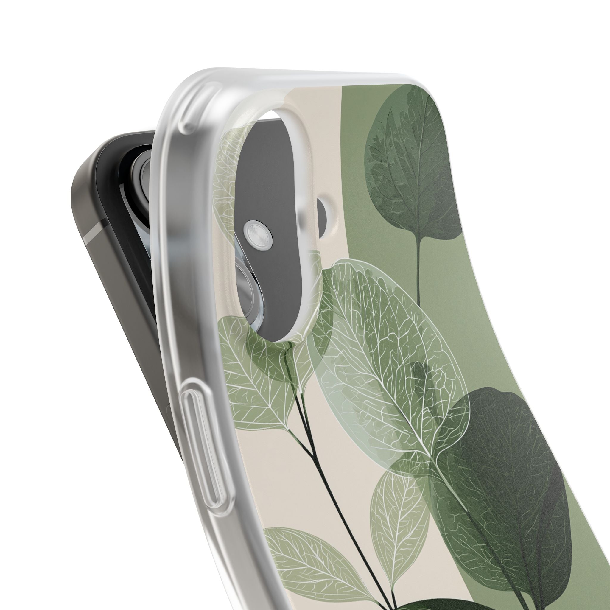Green Lite Phone Case for iPhone - Sage Leaf Skeletals