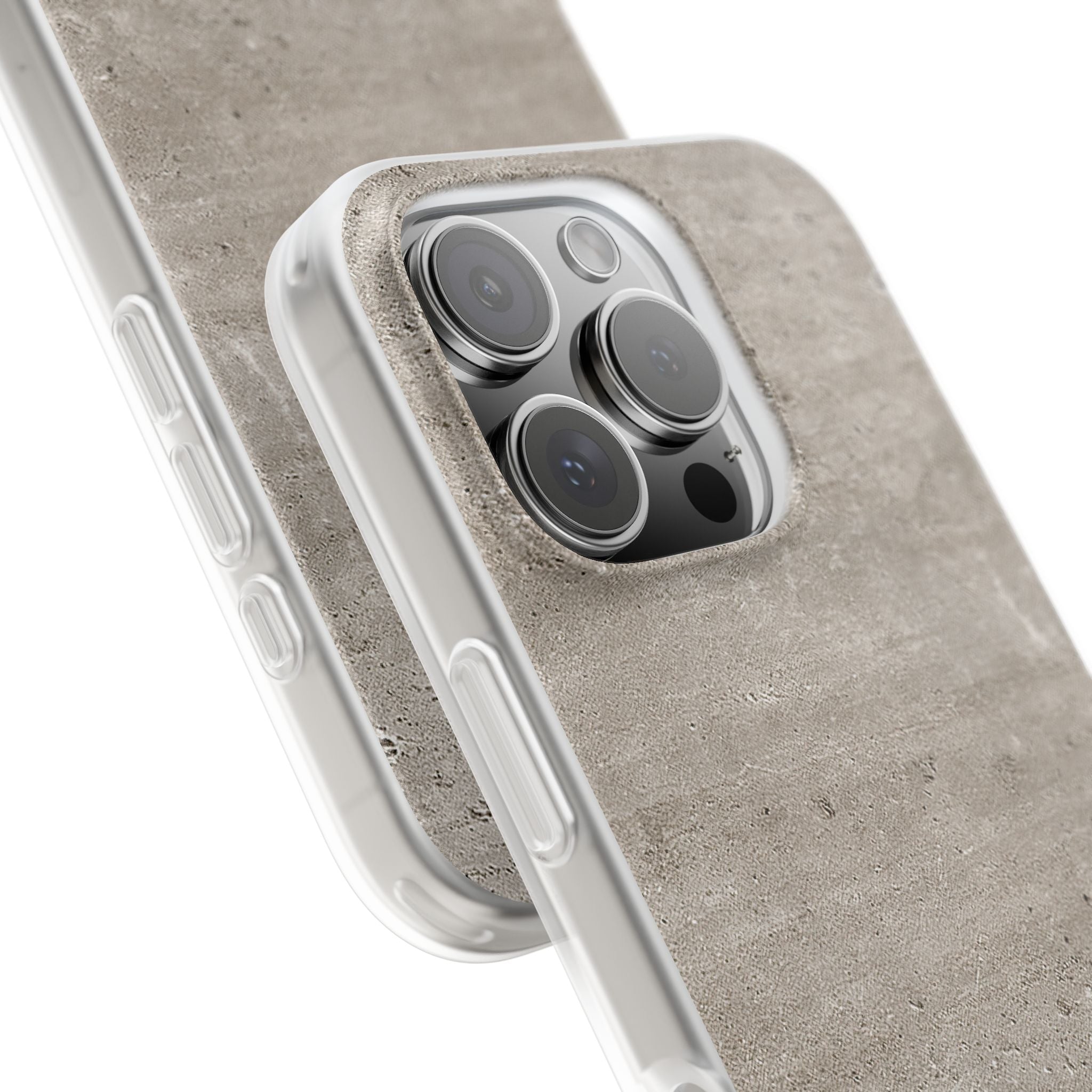 Grey Lite Phone Case for iPhone - Brutalist Stone Grit