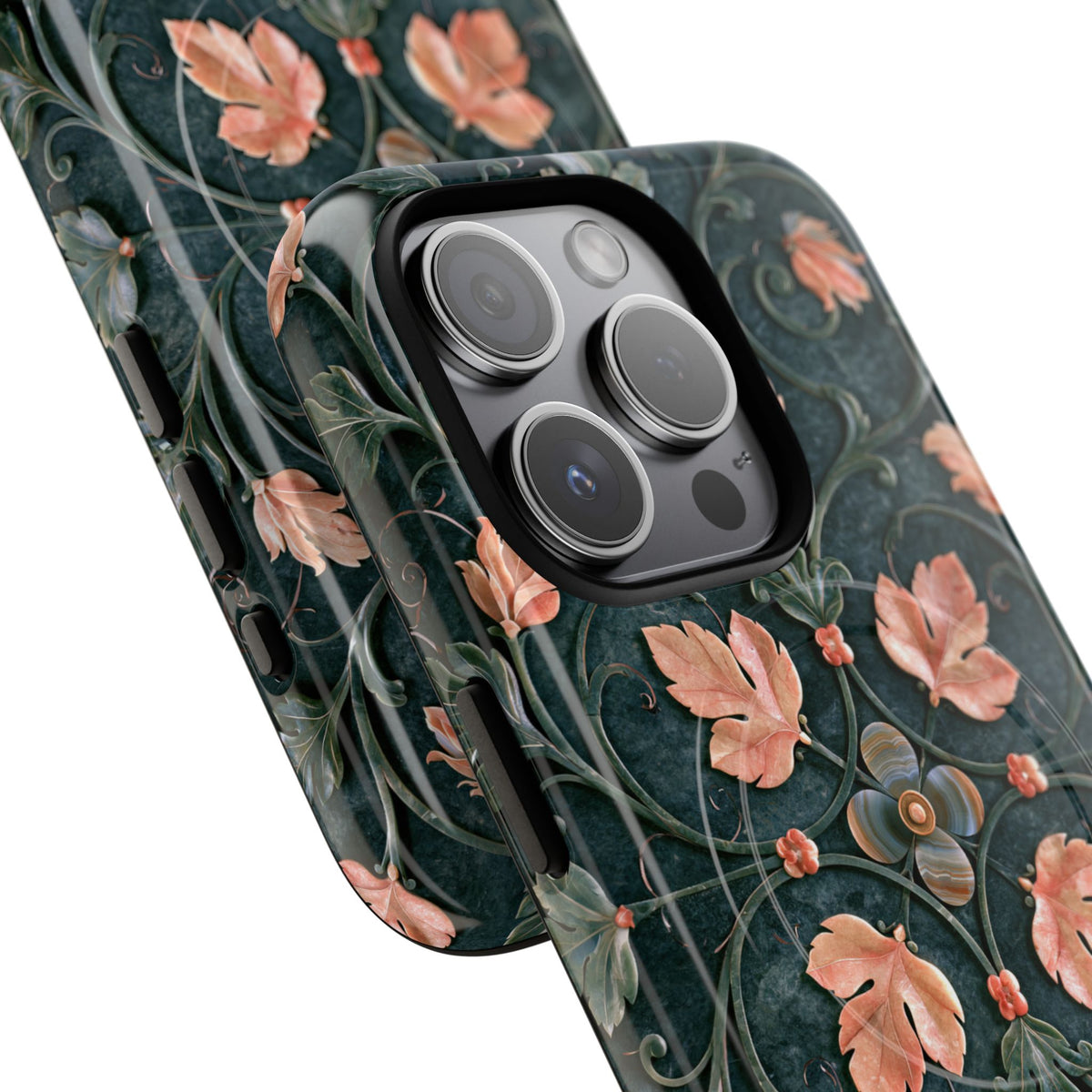 Florentine Rose Arabesque · Tough 2.0 Magnetic Phone Case for iPhone · Green