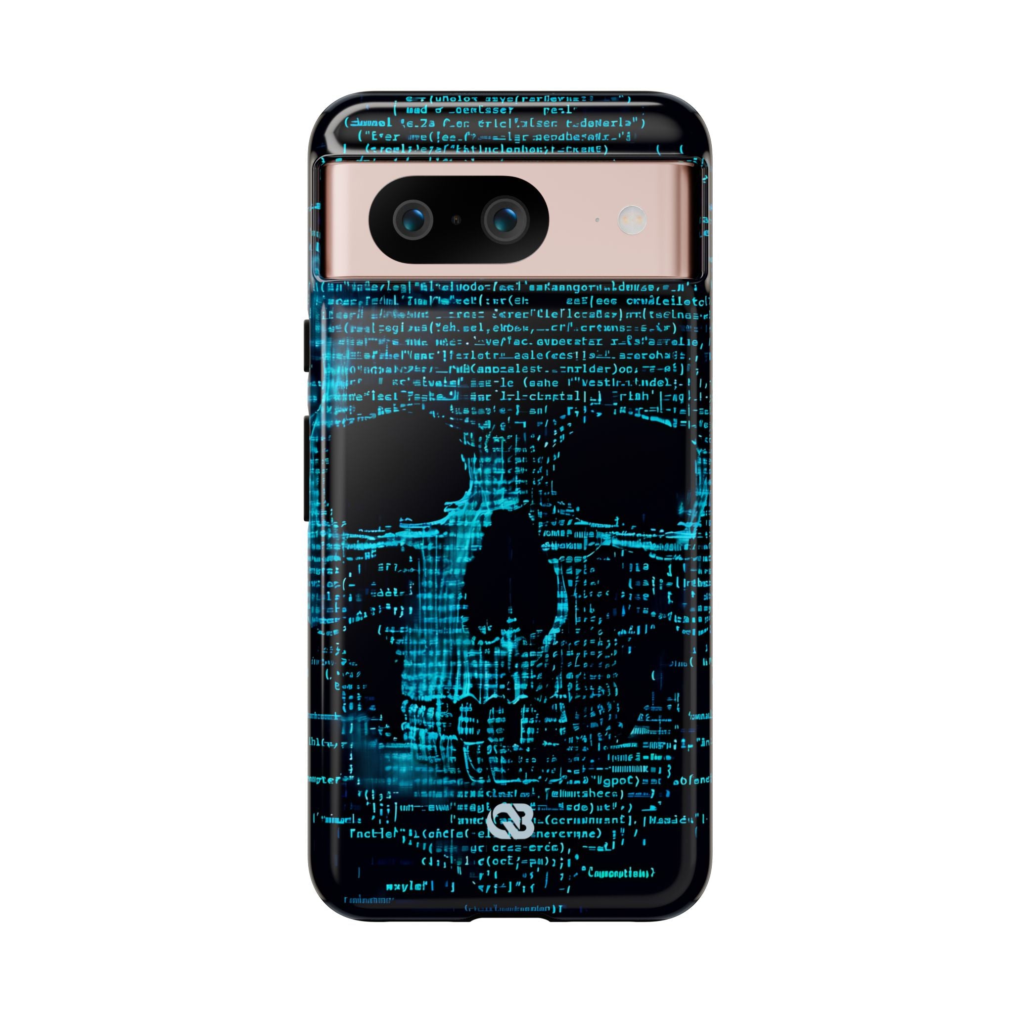 Cyan Glitch Skull · Tough Phone Case for Google Pixel