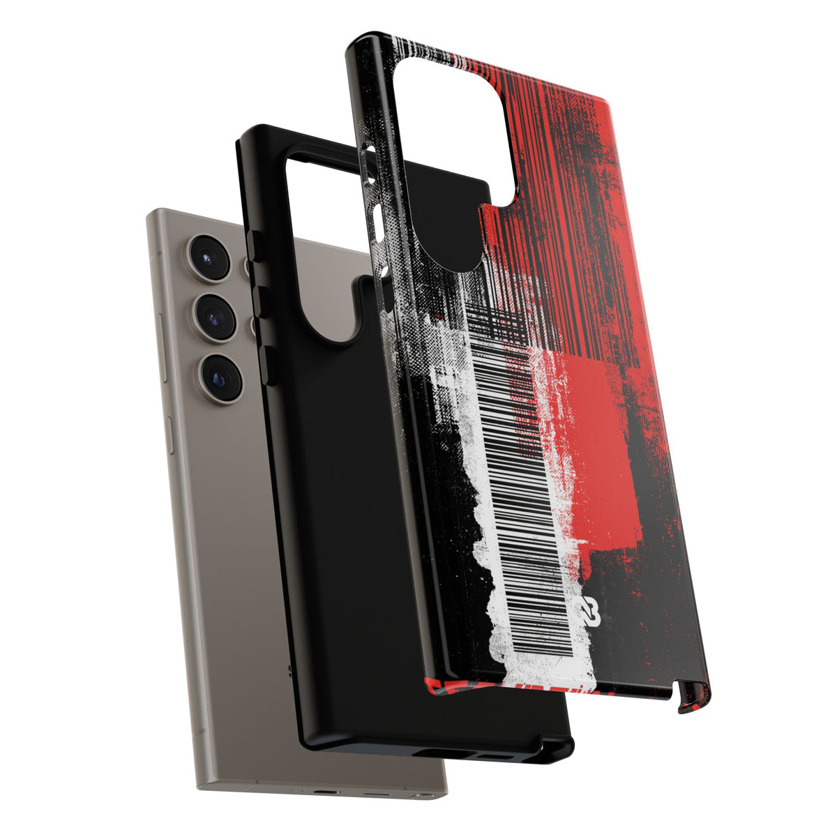 Distorted Barcode · Tough Phone Case for Samsung · Black