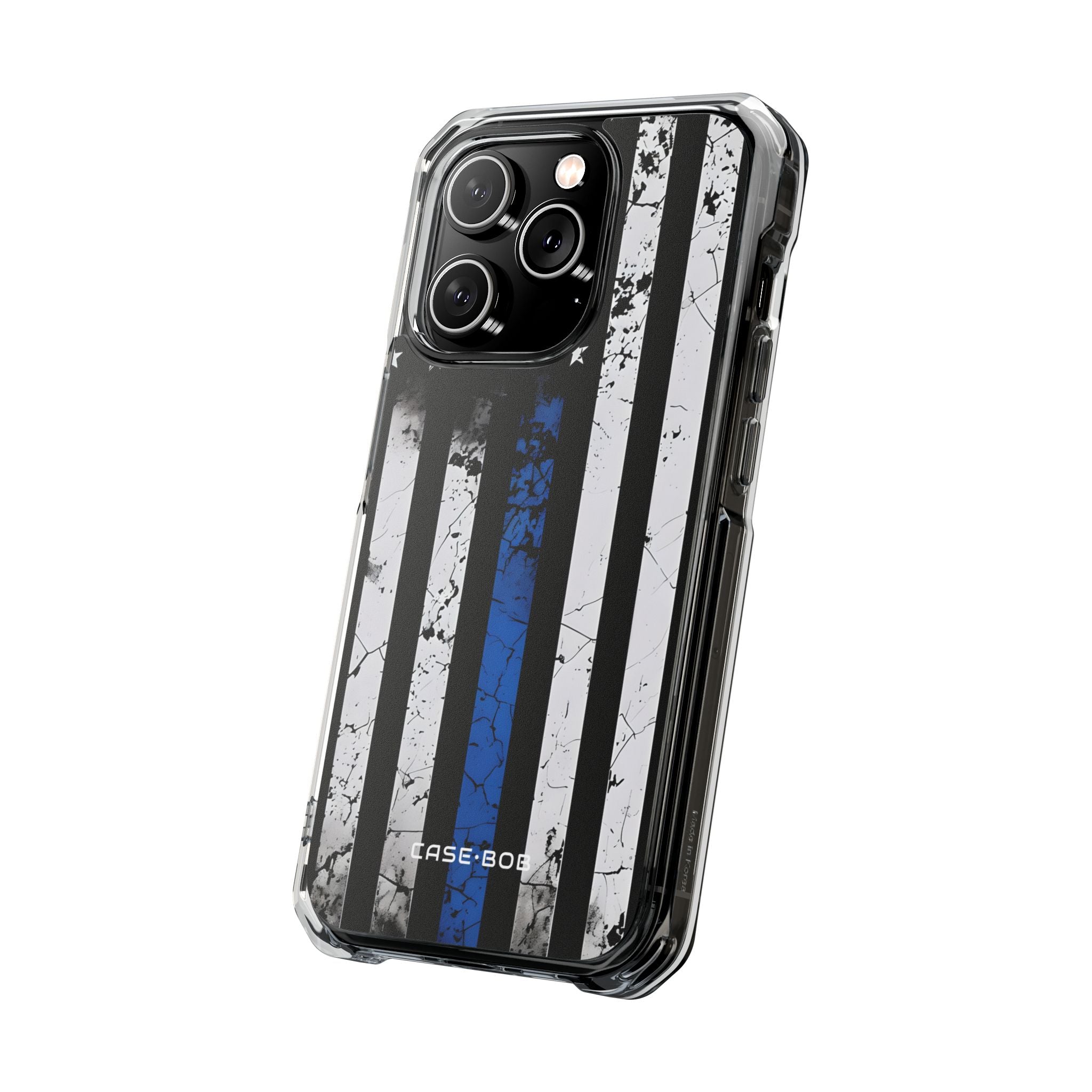 Blau gestreifte Flagge iPhone 14 Pro Case - Impact