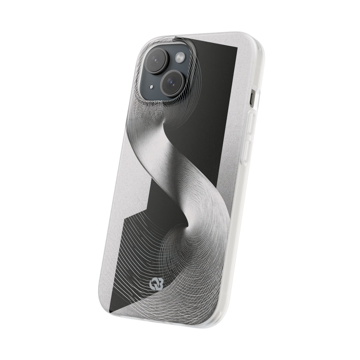 Grey Lite Phone Case for iPhone - Obsidian Moiré Wave