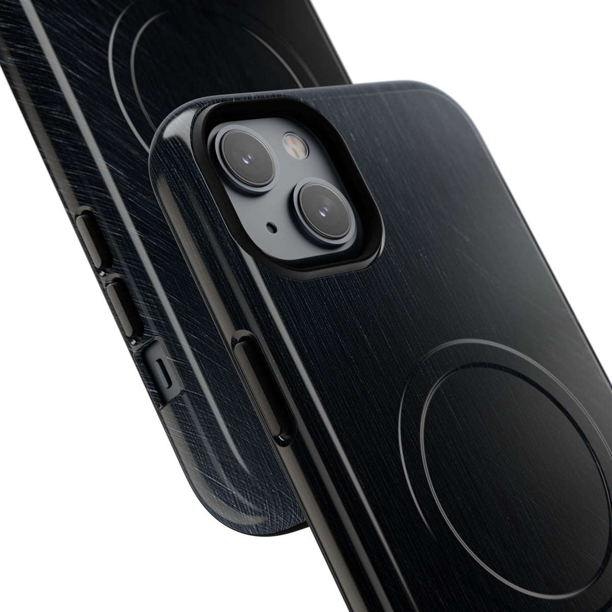 Black Tough 2.0 Magsafe Phone Case for iPhone - Midnight Brushed Grain