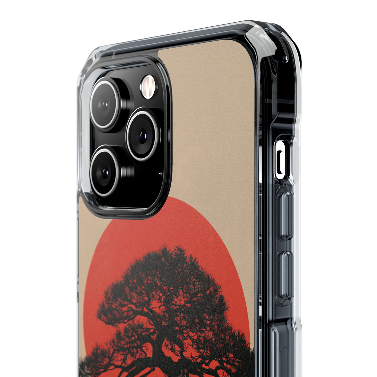Crimson Pine Solitude · Clear Impact Magnetic Phone Case for iPhone · Beige