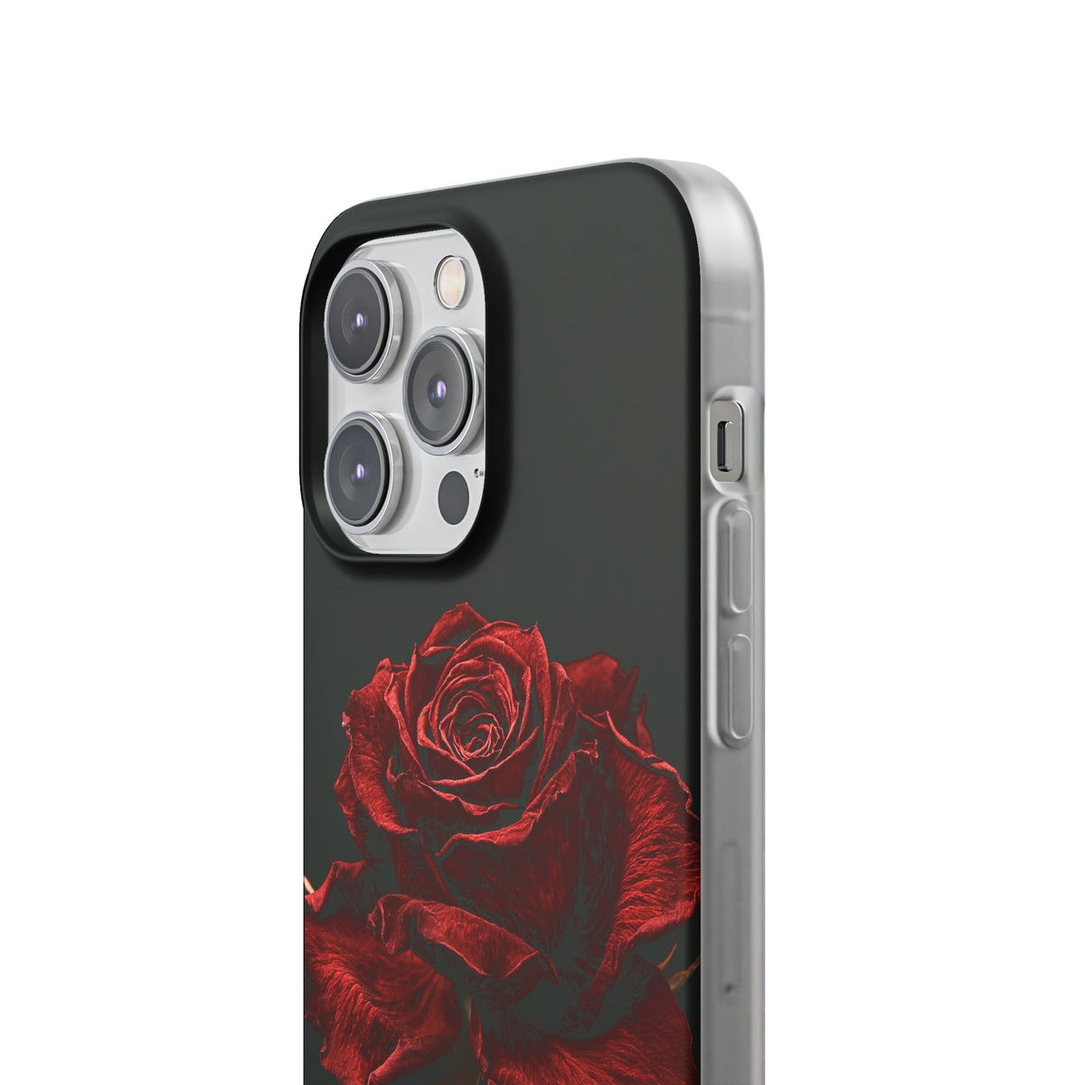 Crimson Noir Rose · Lite Phone Case for iPhone · Black