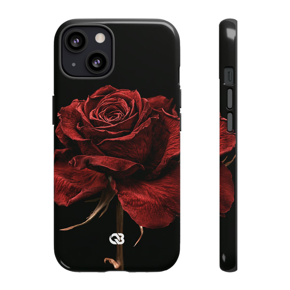 Crimson Noir Rose · Tough Phone Case for iPhone · Black