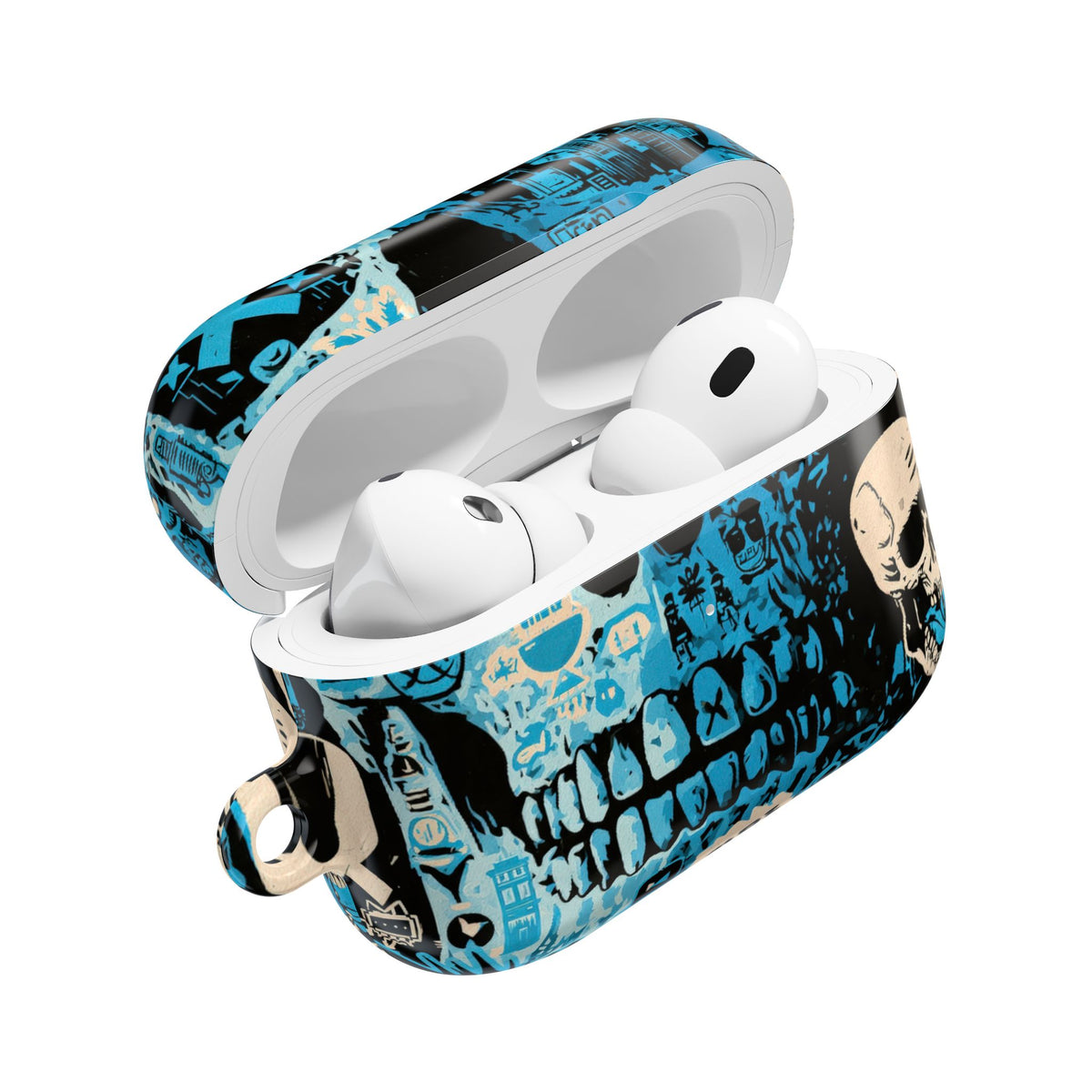Electric Skull Graffiti · Hard Case for AirPods & AirPods Pro · Blue
