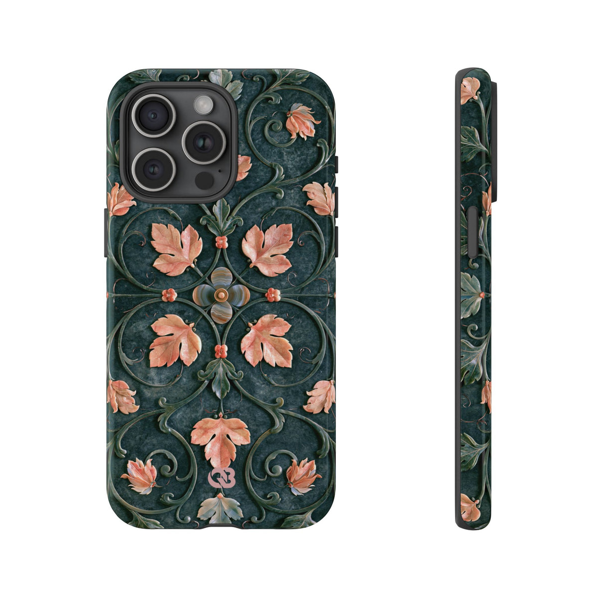 Florentine Rose Arabesque · Tough Phone Case for iPhone · Green