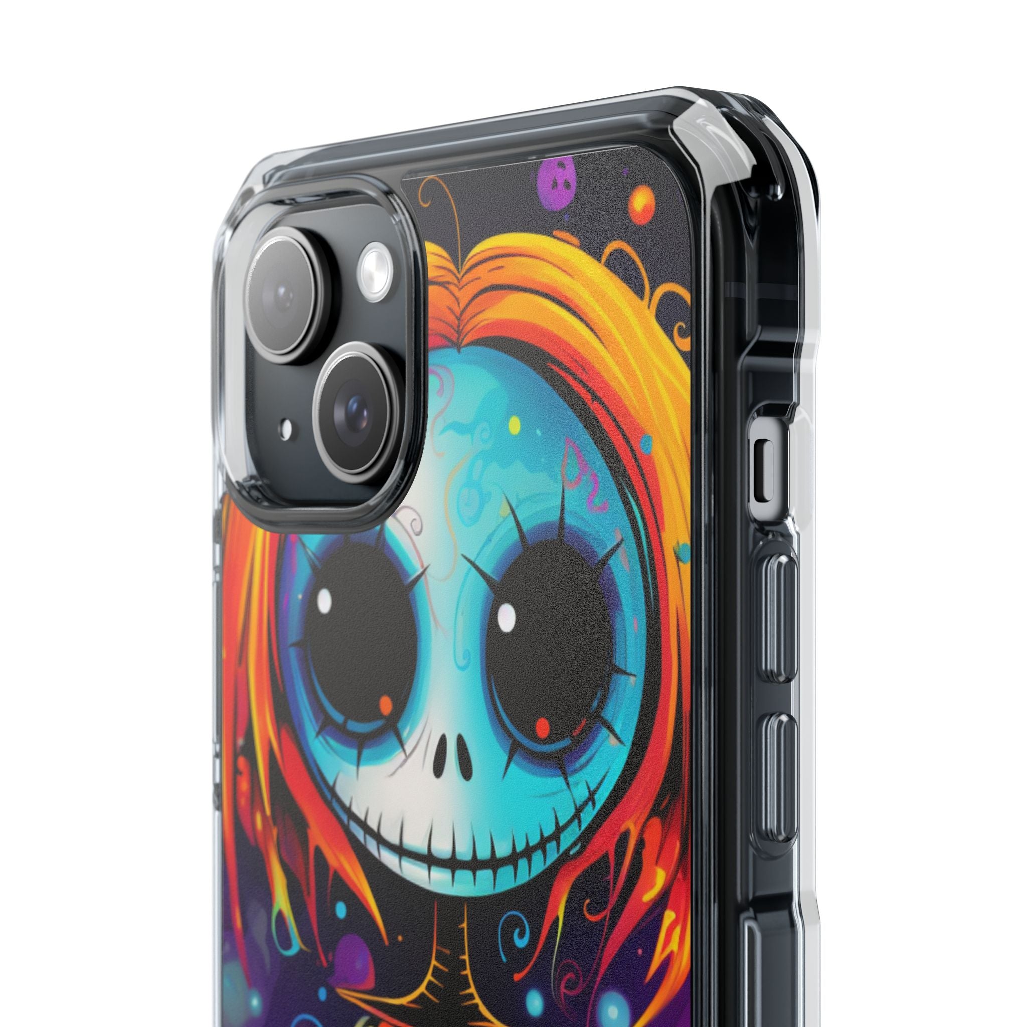Blue Skull Swirl iPhone 15 Plus Case - Impact - CASE•BOB