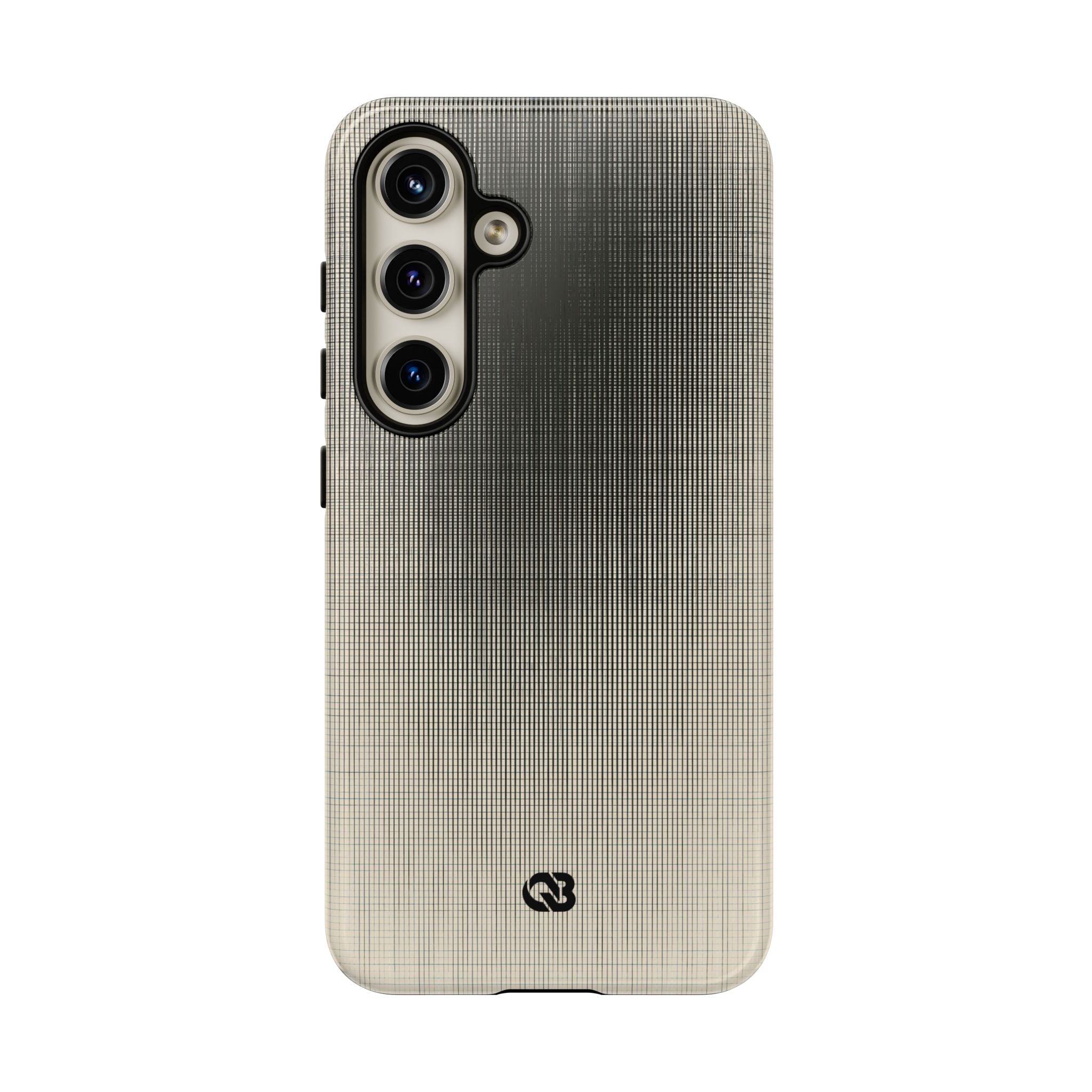 Beige Tough Phone Case for Samsung - Carbon Screen Grid