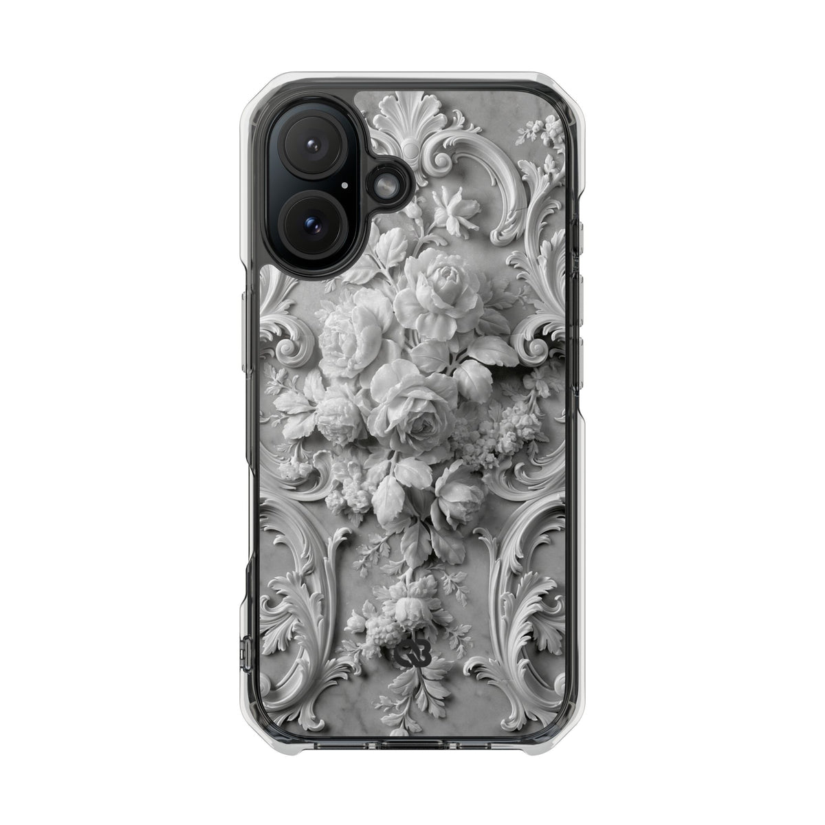 Rococo Marble Rose · Clear Impact Magnetic Phone Case for iPhone · White