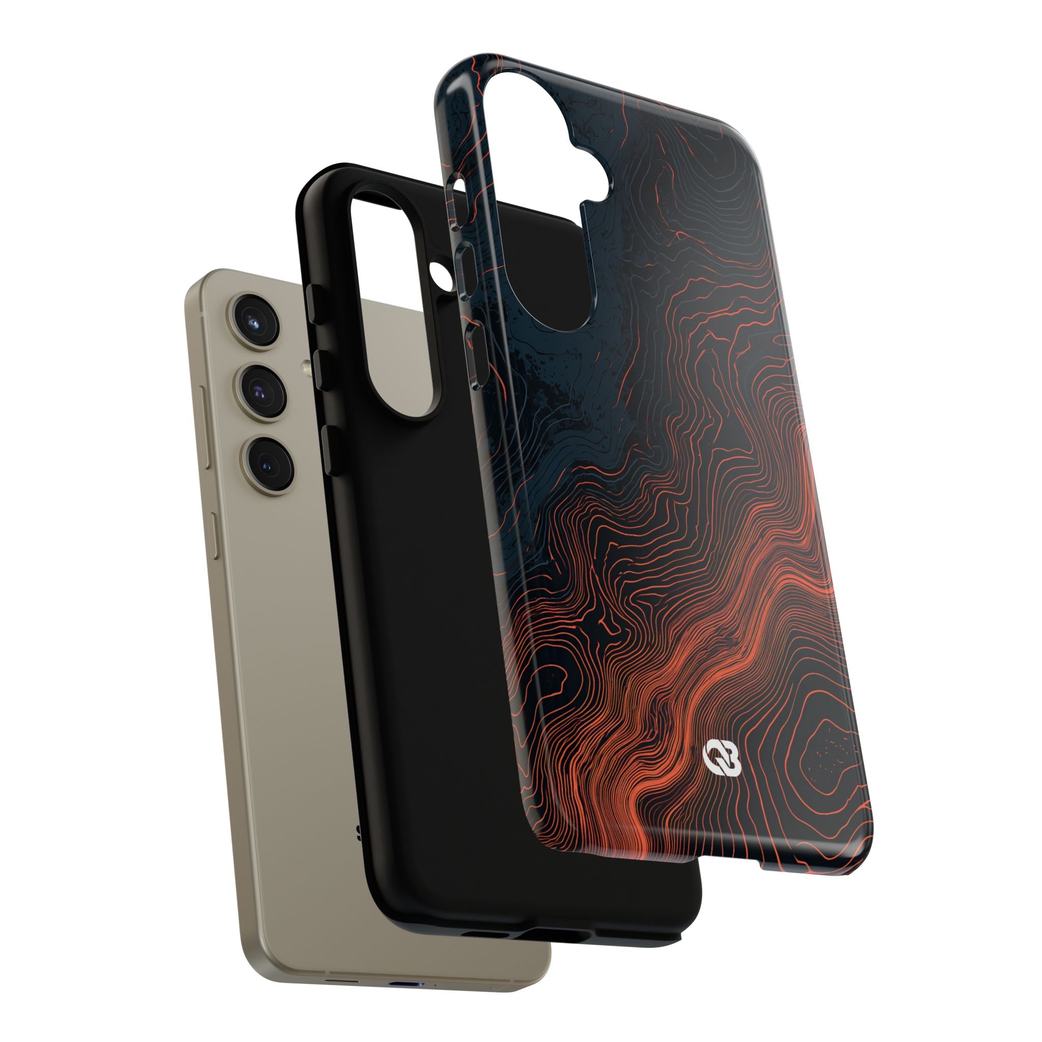 Black Tough Phone Case for Samsung - Volcanic Basalt Map