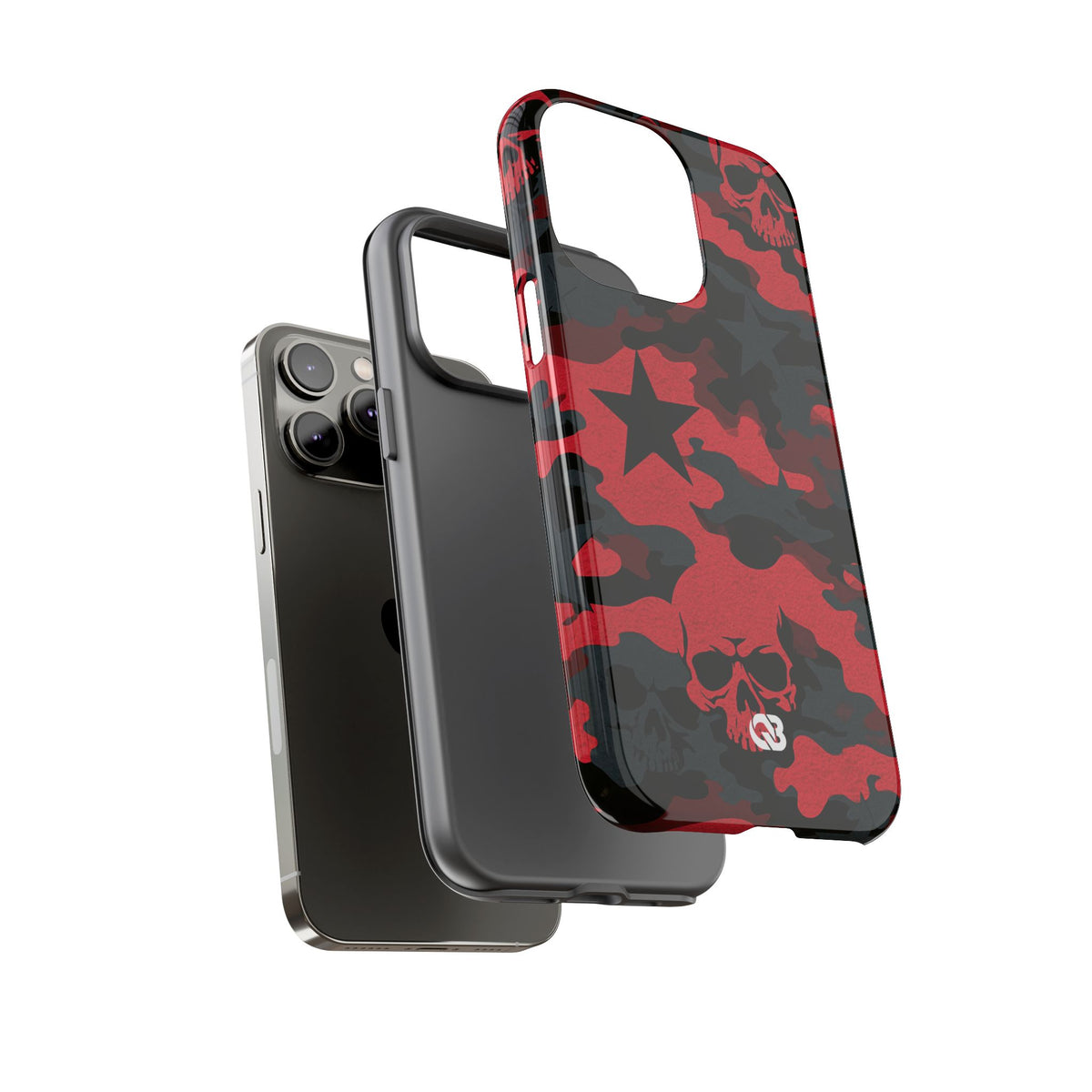 Crimson Skull Camo · Tough Phone Case for iPhone · Red