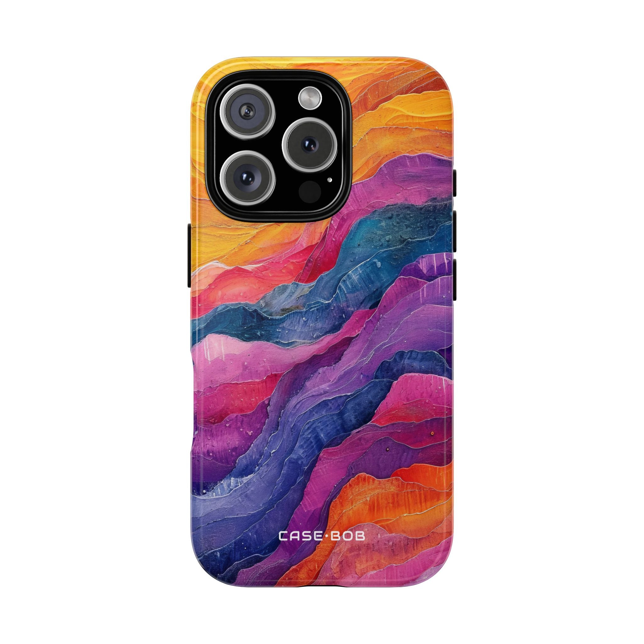 Layered Waves Orange iPhone 16 Pro Case - Tough