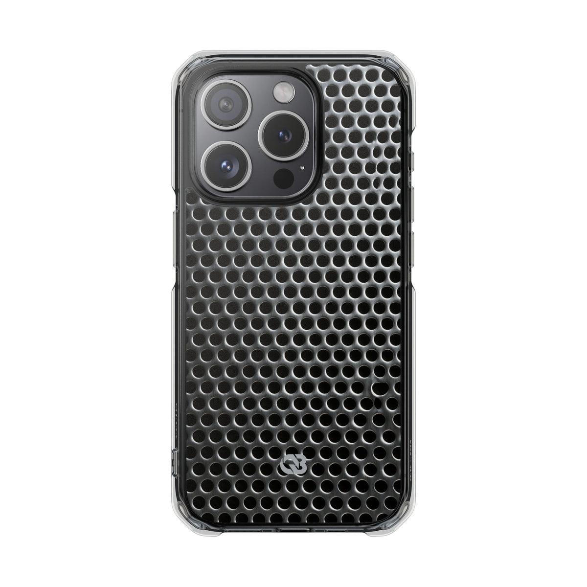Silver Impact MagSafe Phone Case for iPhone - Brutalist Steel Mesh