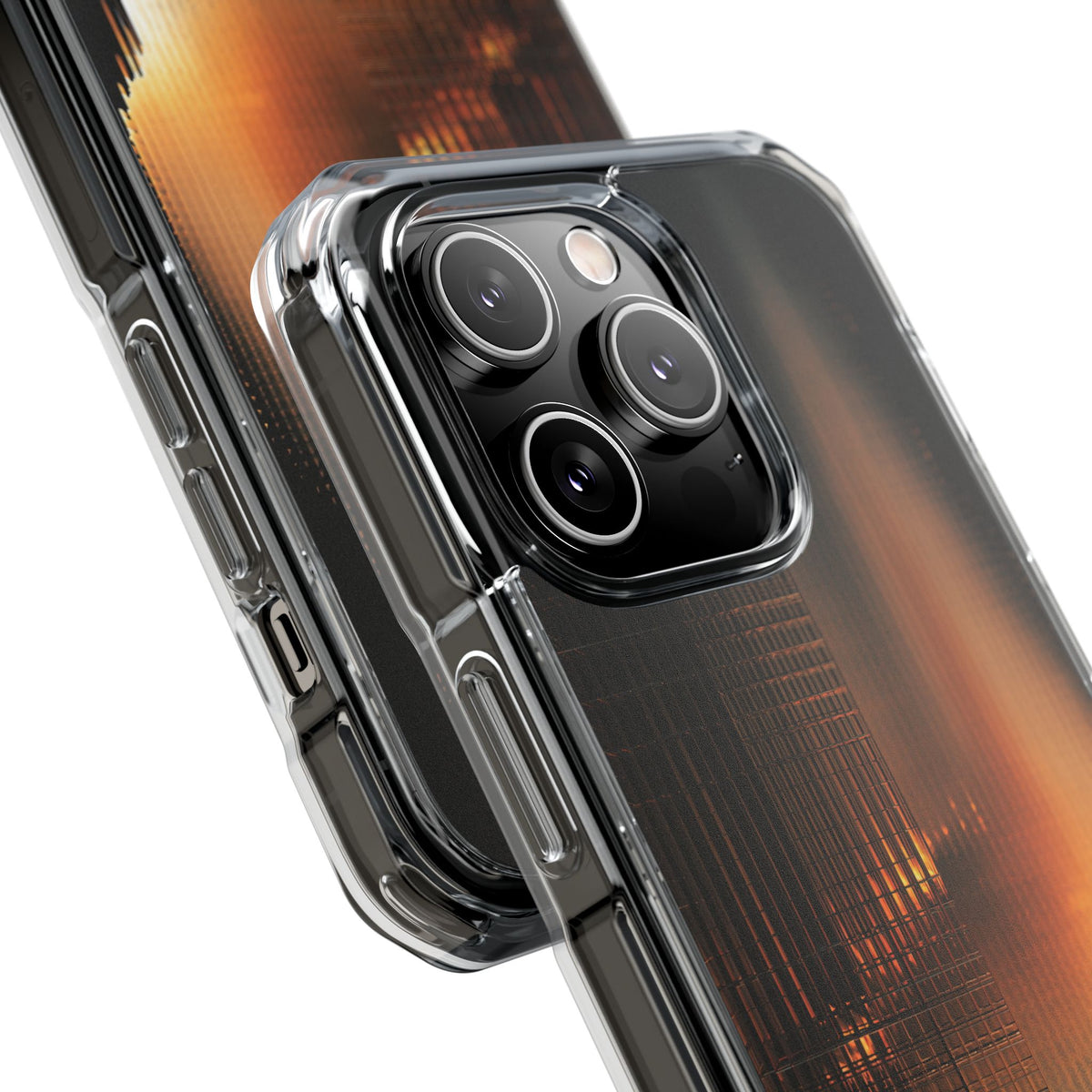 Luminous Grid · Clear Impact Magnetic Phone Case for iPhone · Black