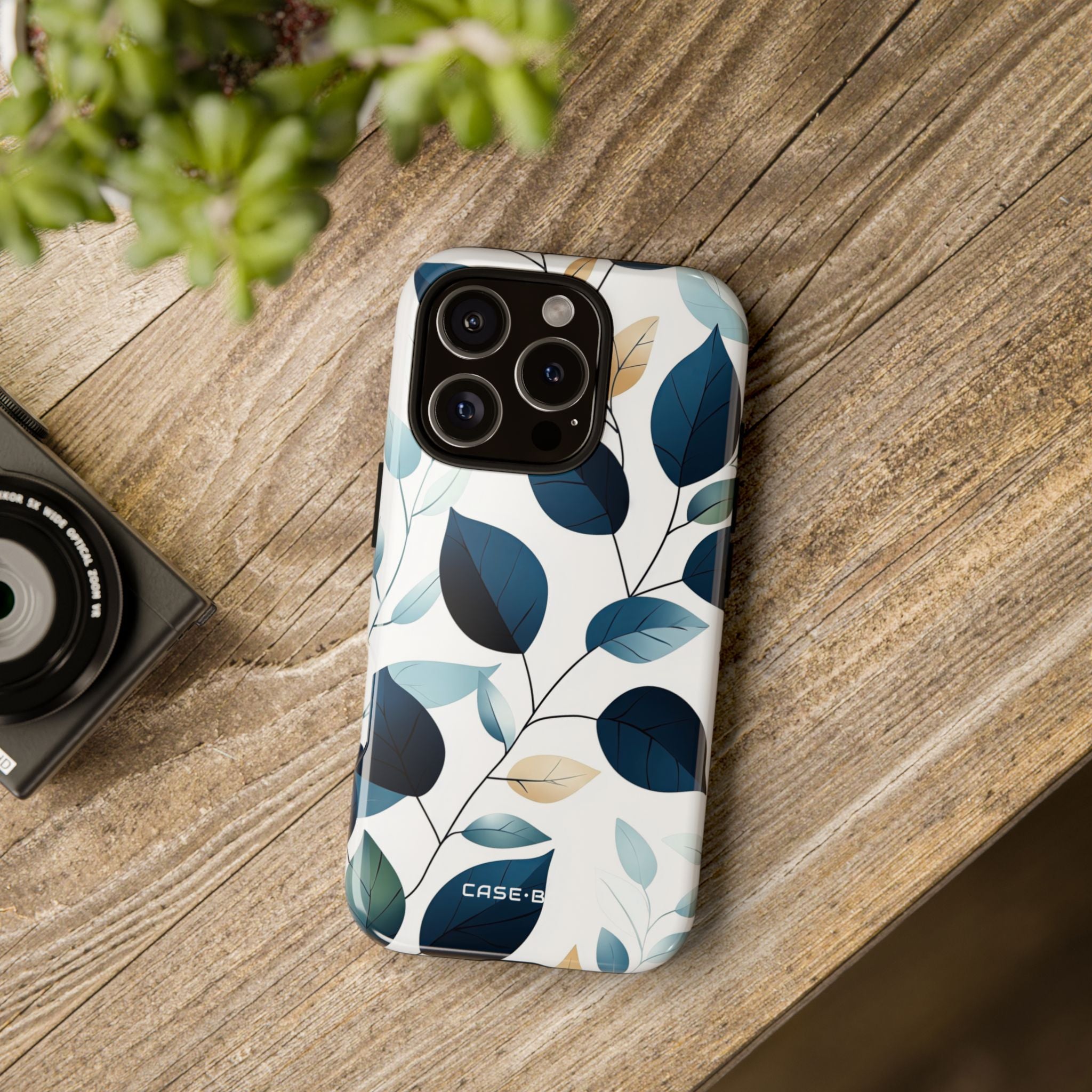 Navy Aderblätter iPhone 16 Pro Case - Tough