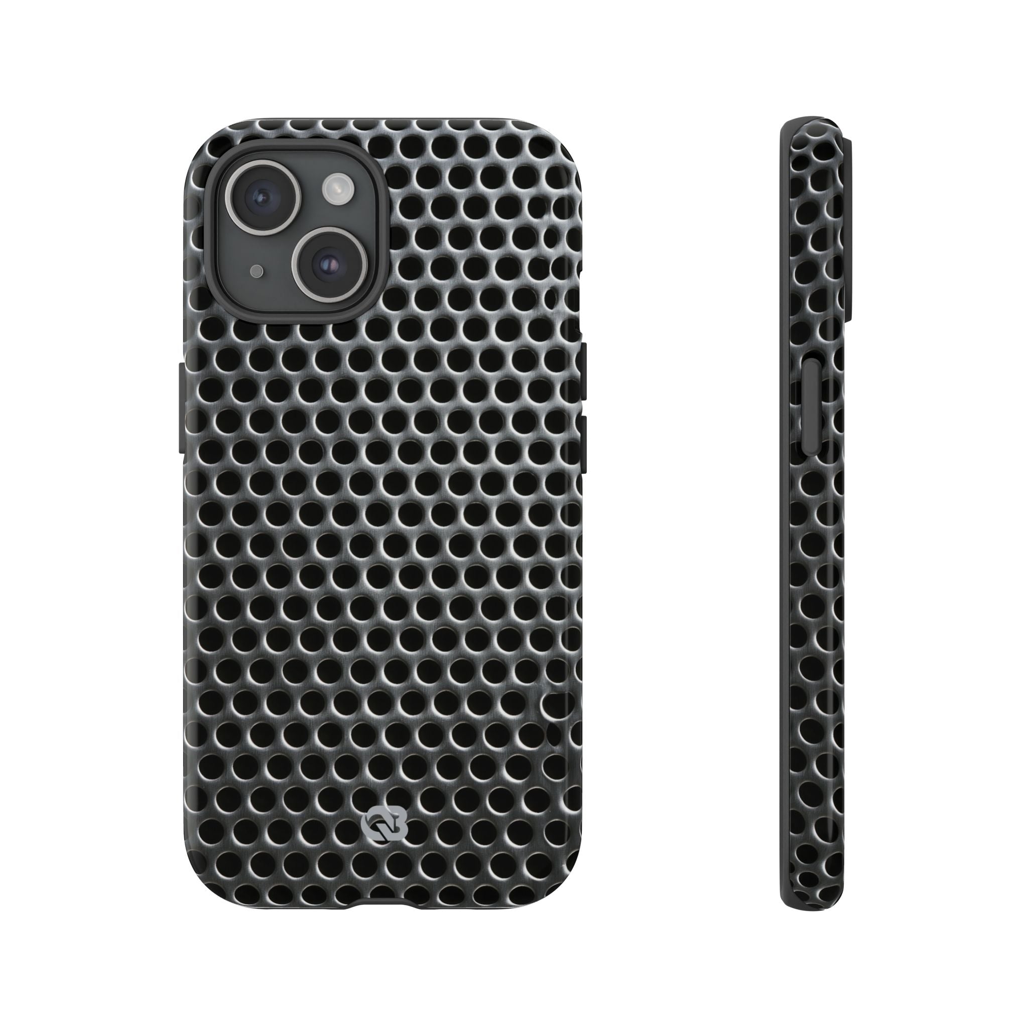 Silver Tough Phone Case for iPhone - Brutalist Steel Mesh