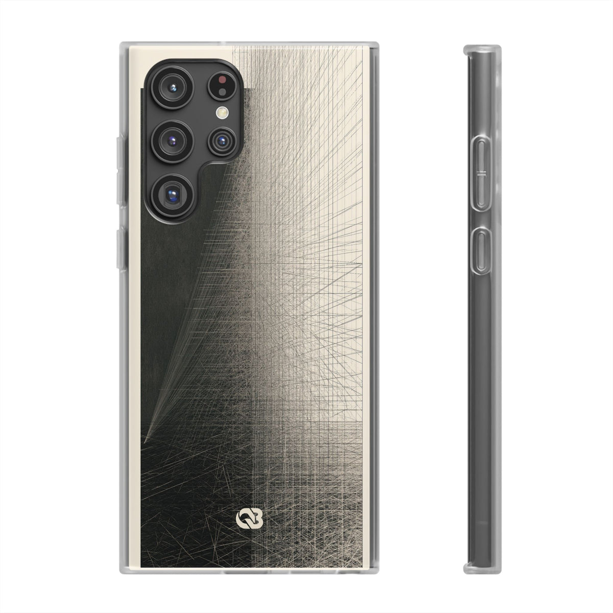 Beige Lite Phone Case for Samsung - Brutalist Graphite Grid