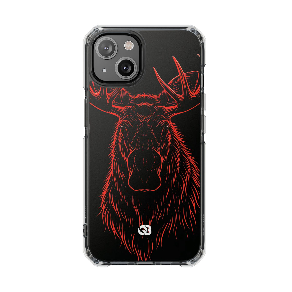 Crimson Horizon Moose · Impact Magnetic Phone Case for iPhone · Black