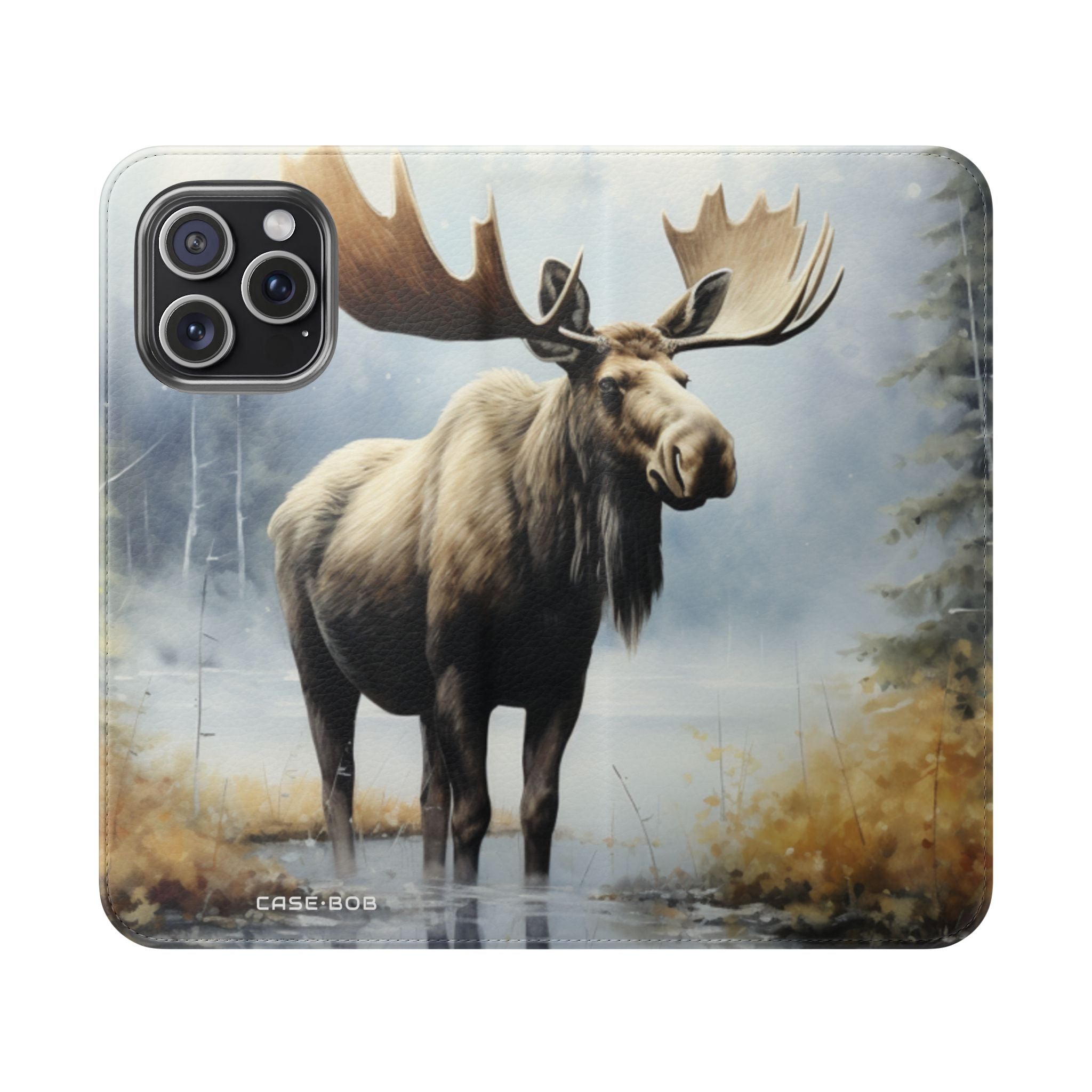 Misty Moose Reflection - iPhone 15 Pro Max Case - Wallet