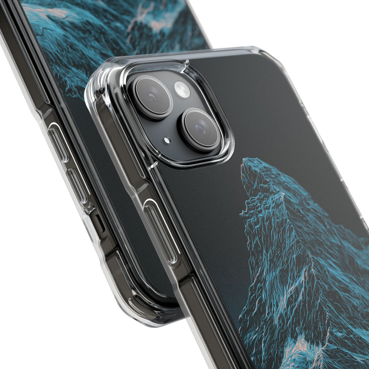 Glacial Alpine Peak · Clear Impact Magnetic Phone Case for iPhone · Blue