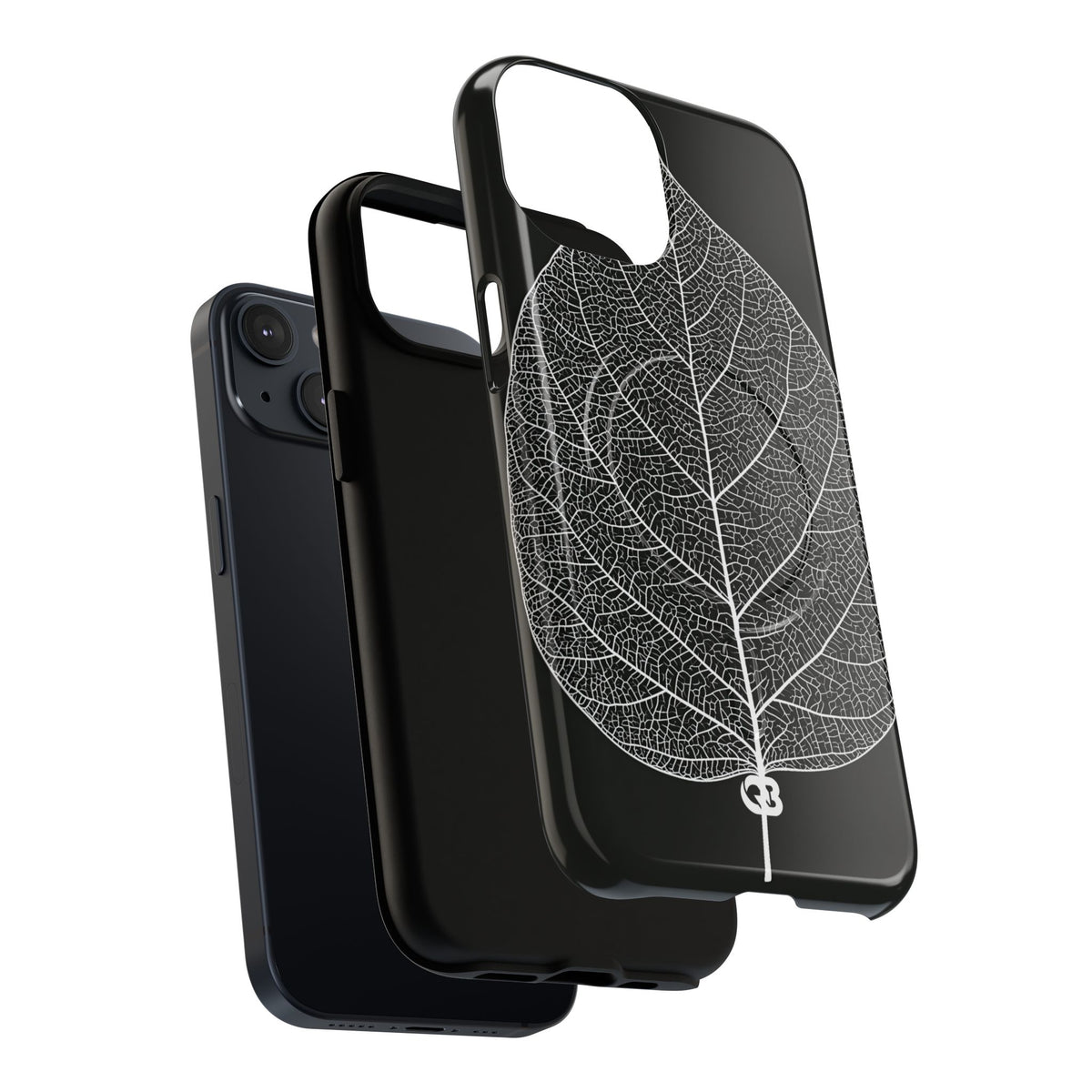 Monochrome Leaf Skeleton · Tough 2.0 Magnetic Phone Case for iPhone · Black
