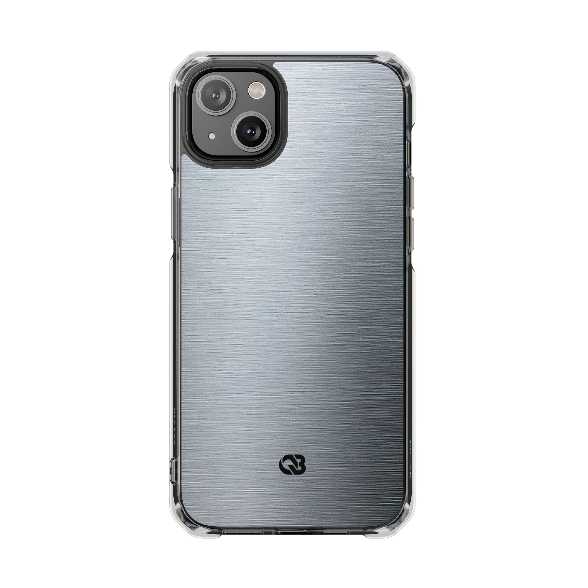 Silver Impact MagSafe Phone Case for iPhone - Satin Chrome Grain
