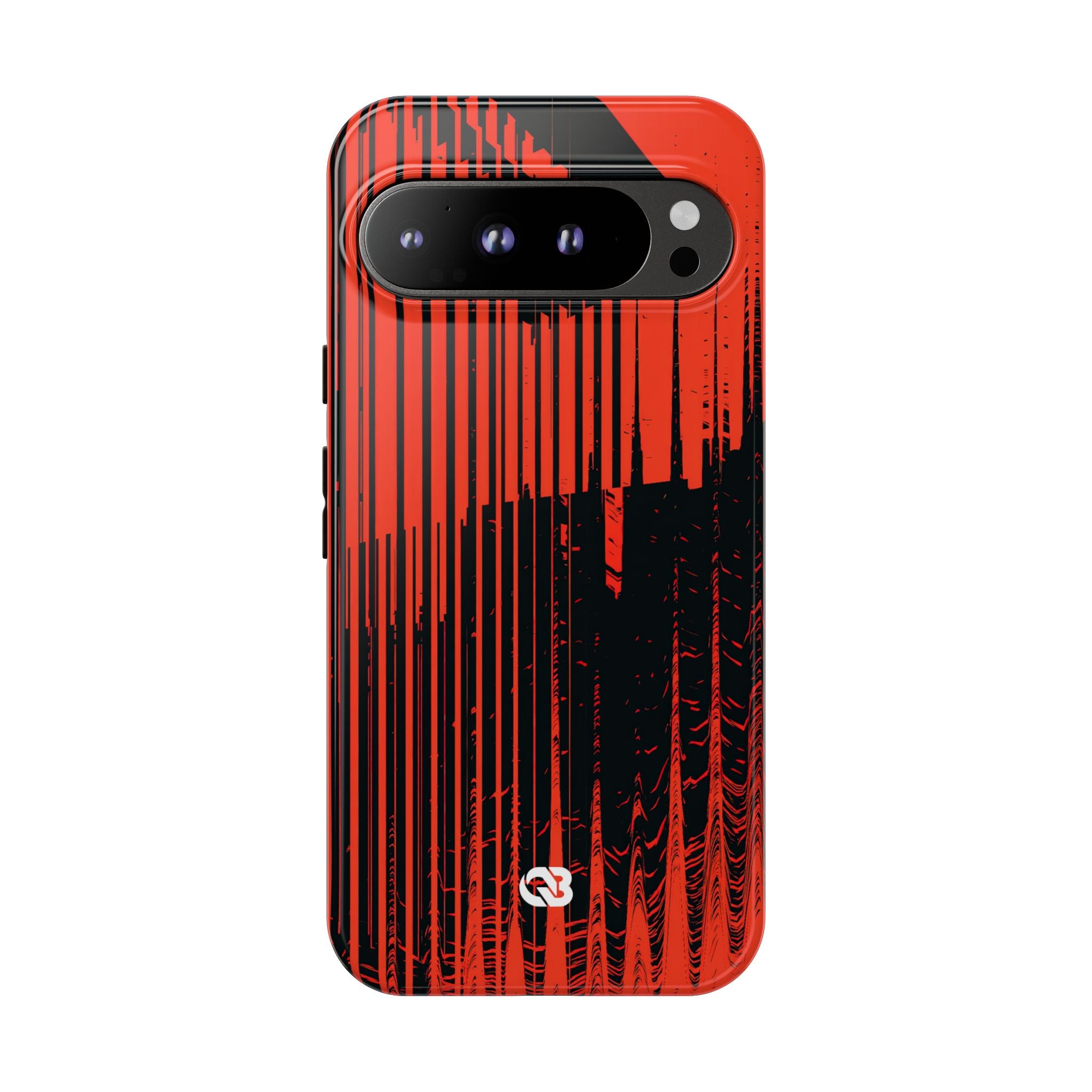 Red Tough Phone Case for Google Pixel - Crimson Brutalist Distortion