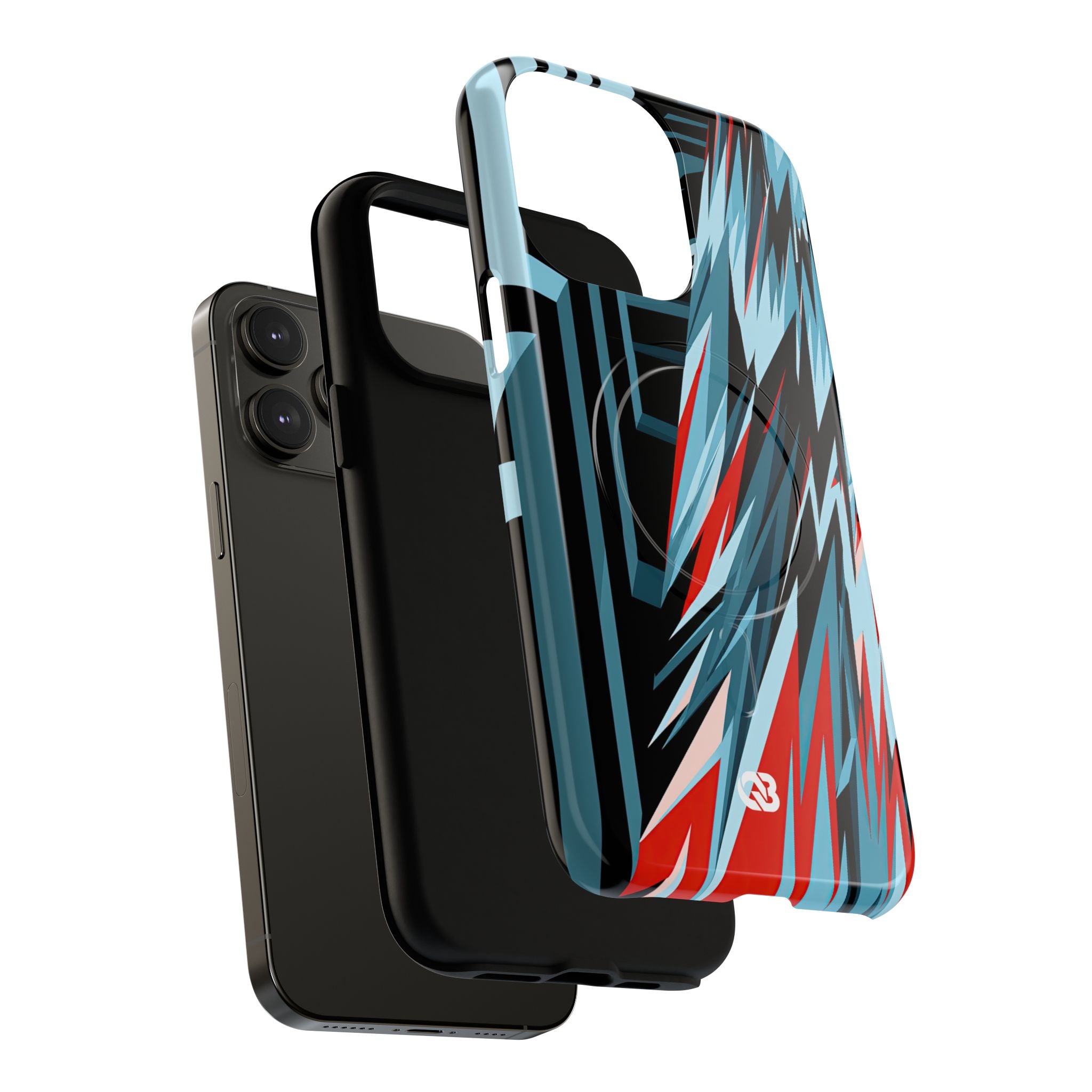 Blue Tough 2.0 Magsafe Phone Case for iPhone - Glitch Peak Cyan