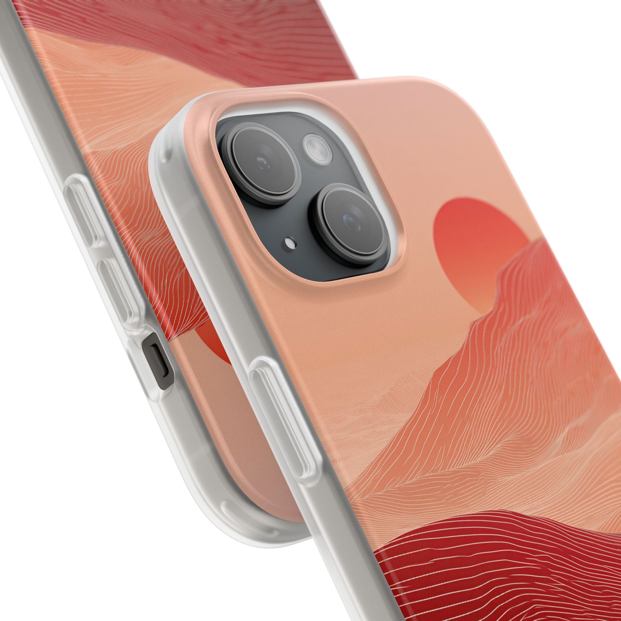 Red Lite Phone Case for iPhone - Crimson Ridge Lines