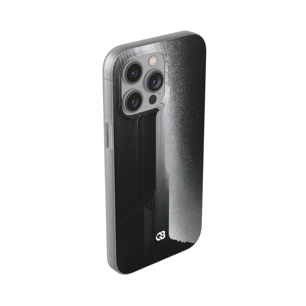 Black Lite Phone Case for iPhone - Brutalist Pixel Monolith