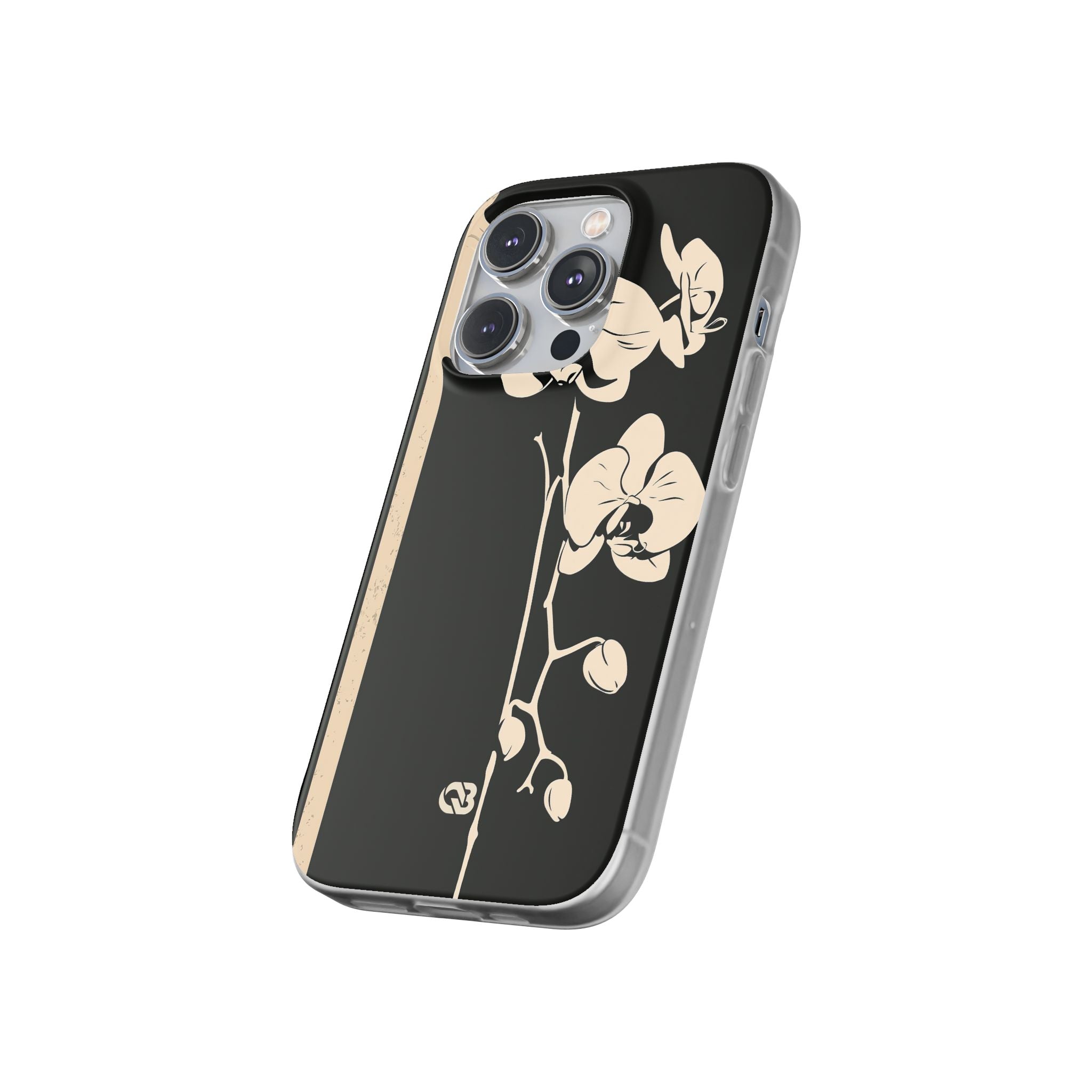 Black Lite Phone Case for iPhone - Obsidian Bone Orchid