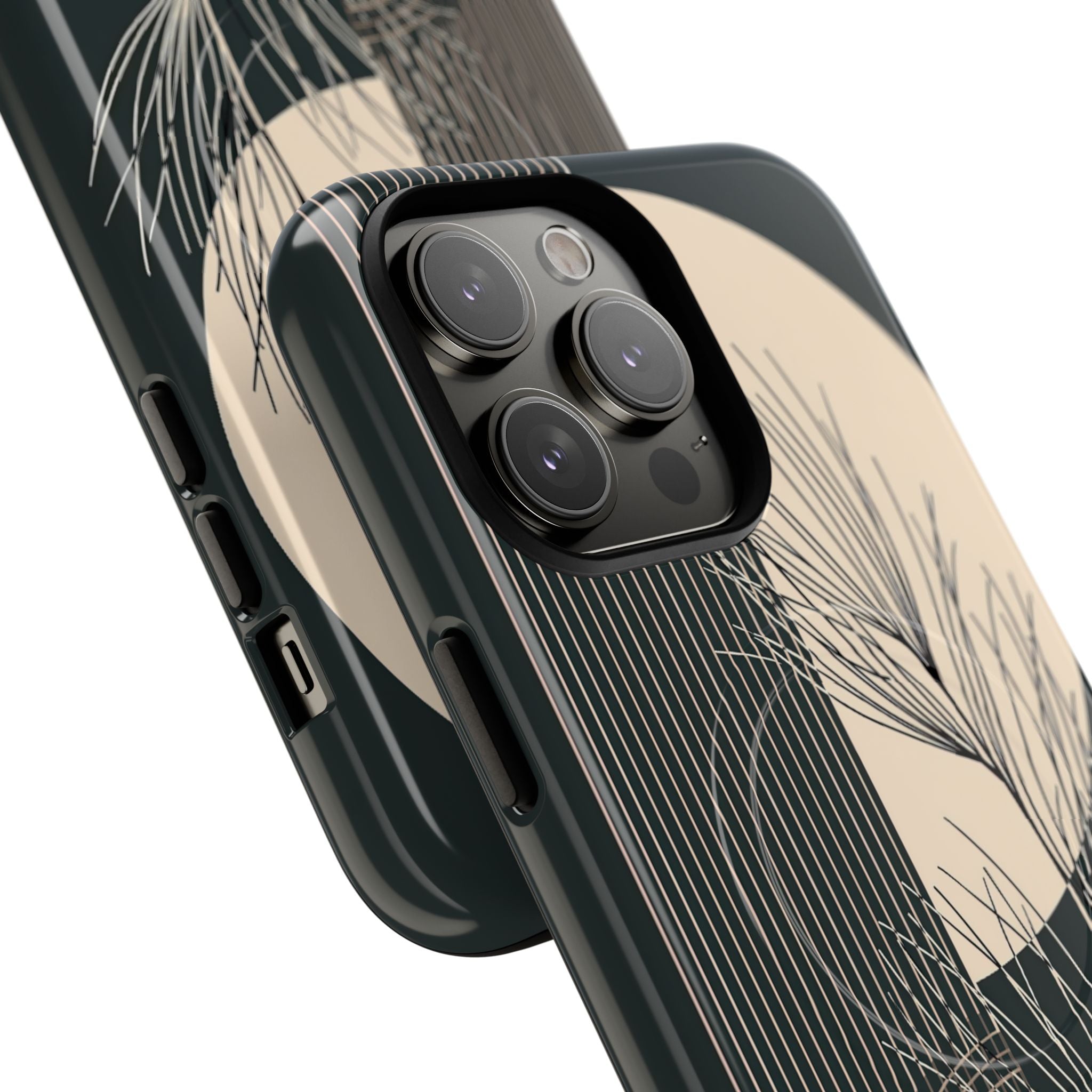 Black Tough 2.0 Magsafe Phone Case for iPhone - Obsidian Sand Willow