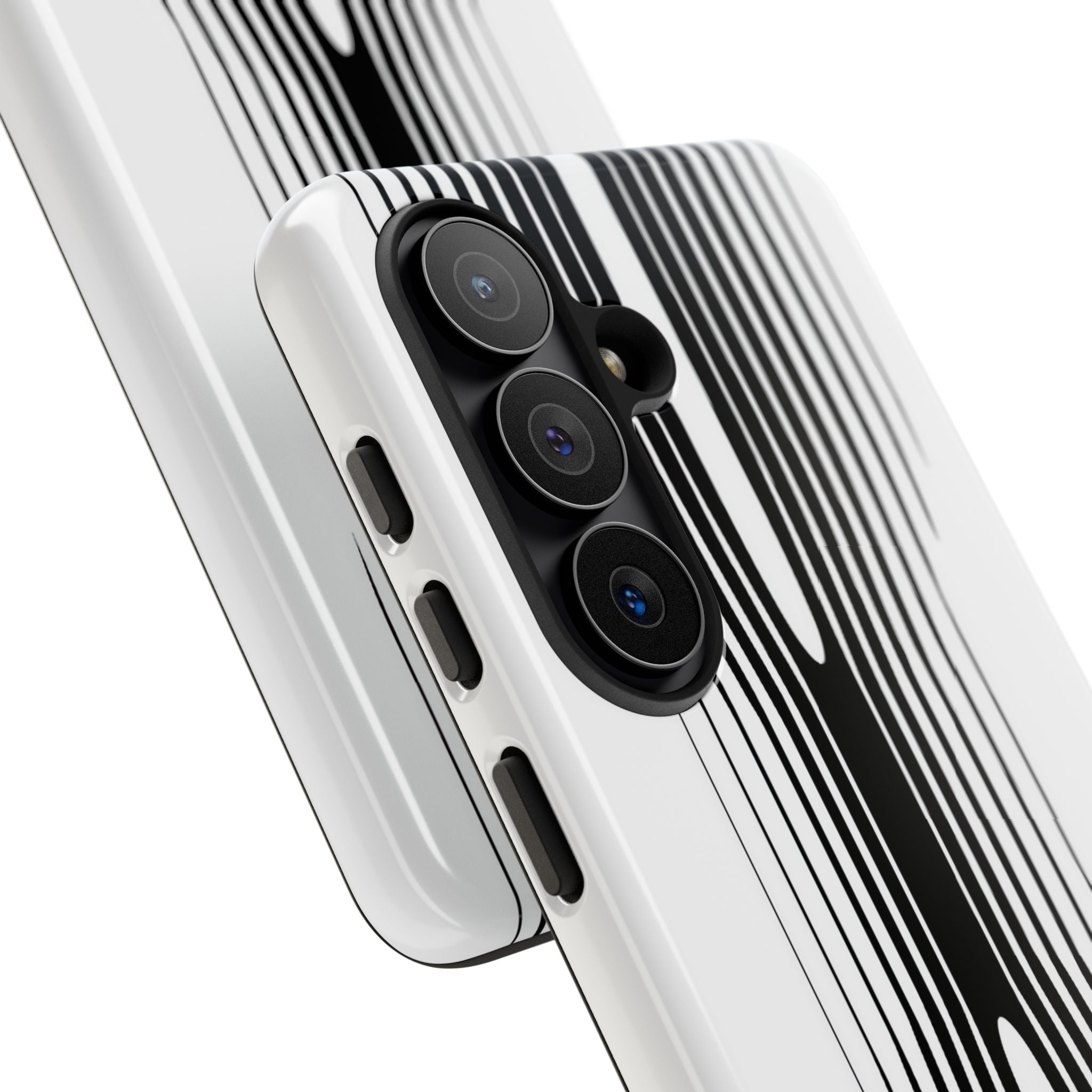 White Tough Phone Case for Samsung - Kinetic Mono Distortion