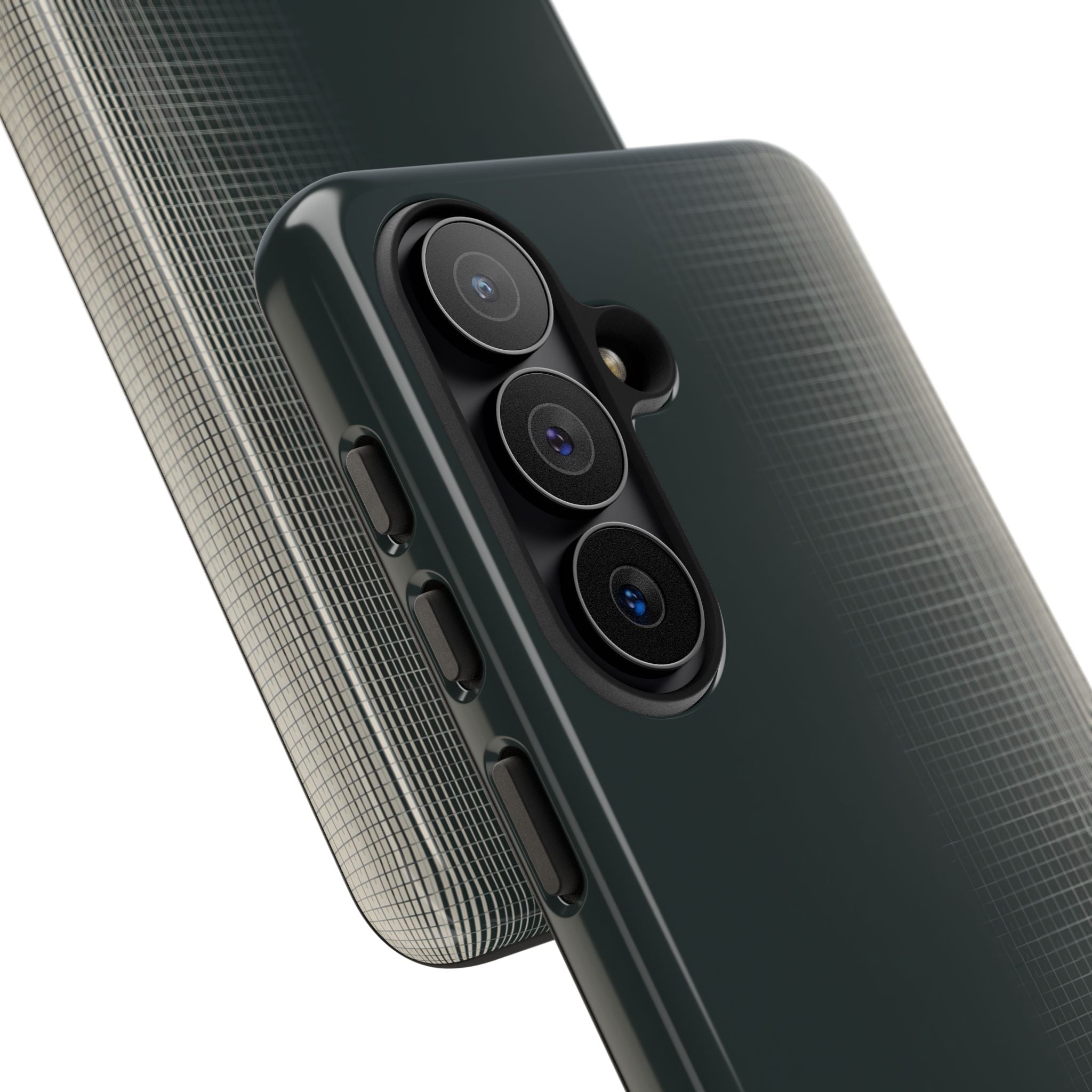 Grey Tough Phone Case for Samsung - Charcoal Tech Grid