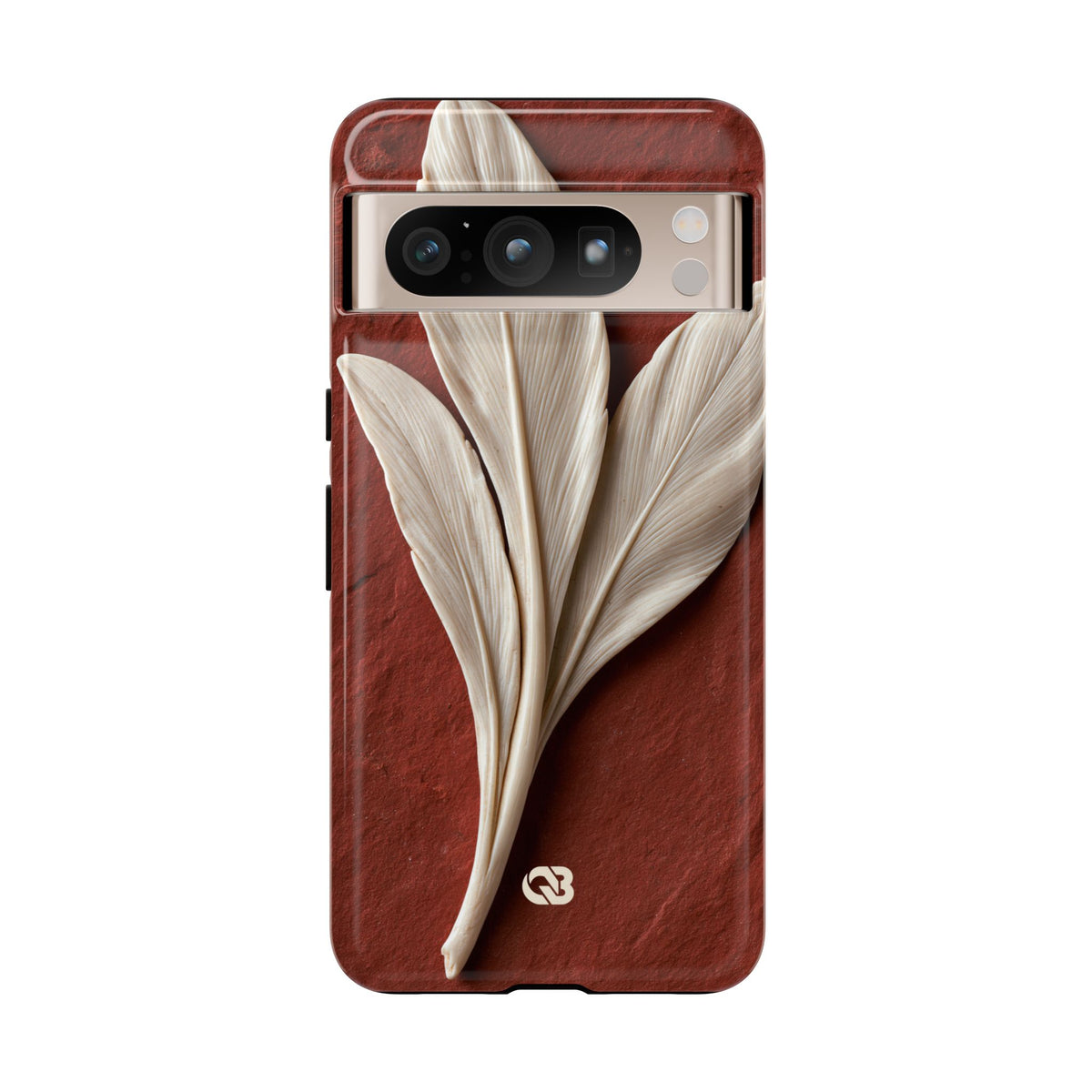 Carved Ivory Plume · Tough Phone Case for Pixel · Red