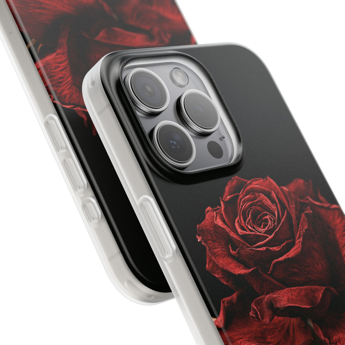 Crimson Noir Rose · Lite Phone Case for iPhone · Black