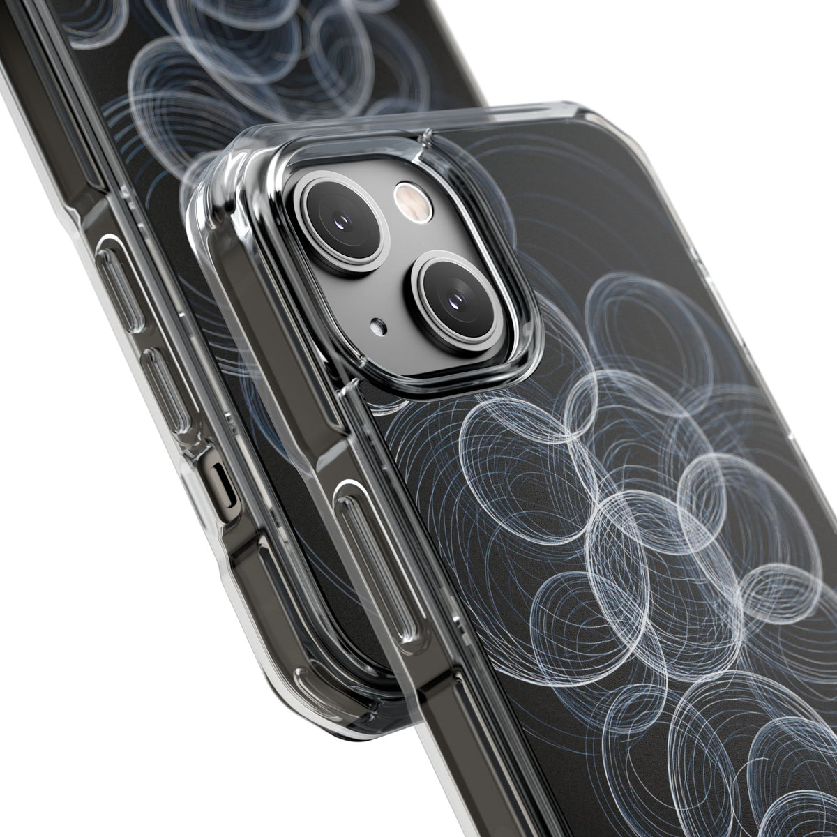 Black Impact MagSafe Phone Case for iPhone - Frosted Ring Matrix