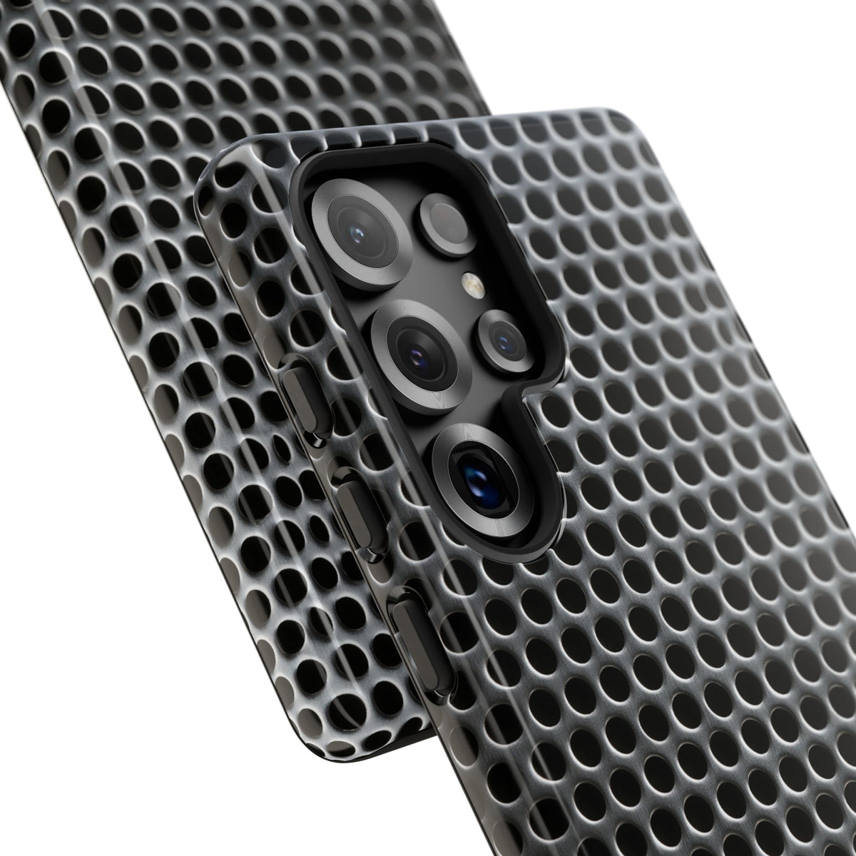 Silver Tough Phone Case for Samsung - Brutalist Steel Mesh