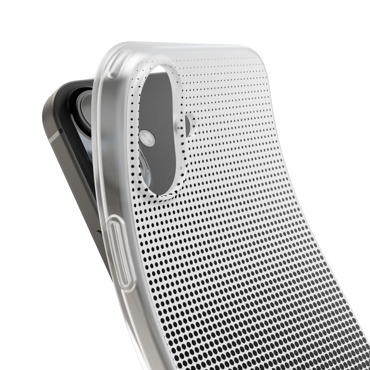 Black Lite Phone Case for iPhone - Obsidian Halftone Flux