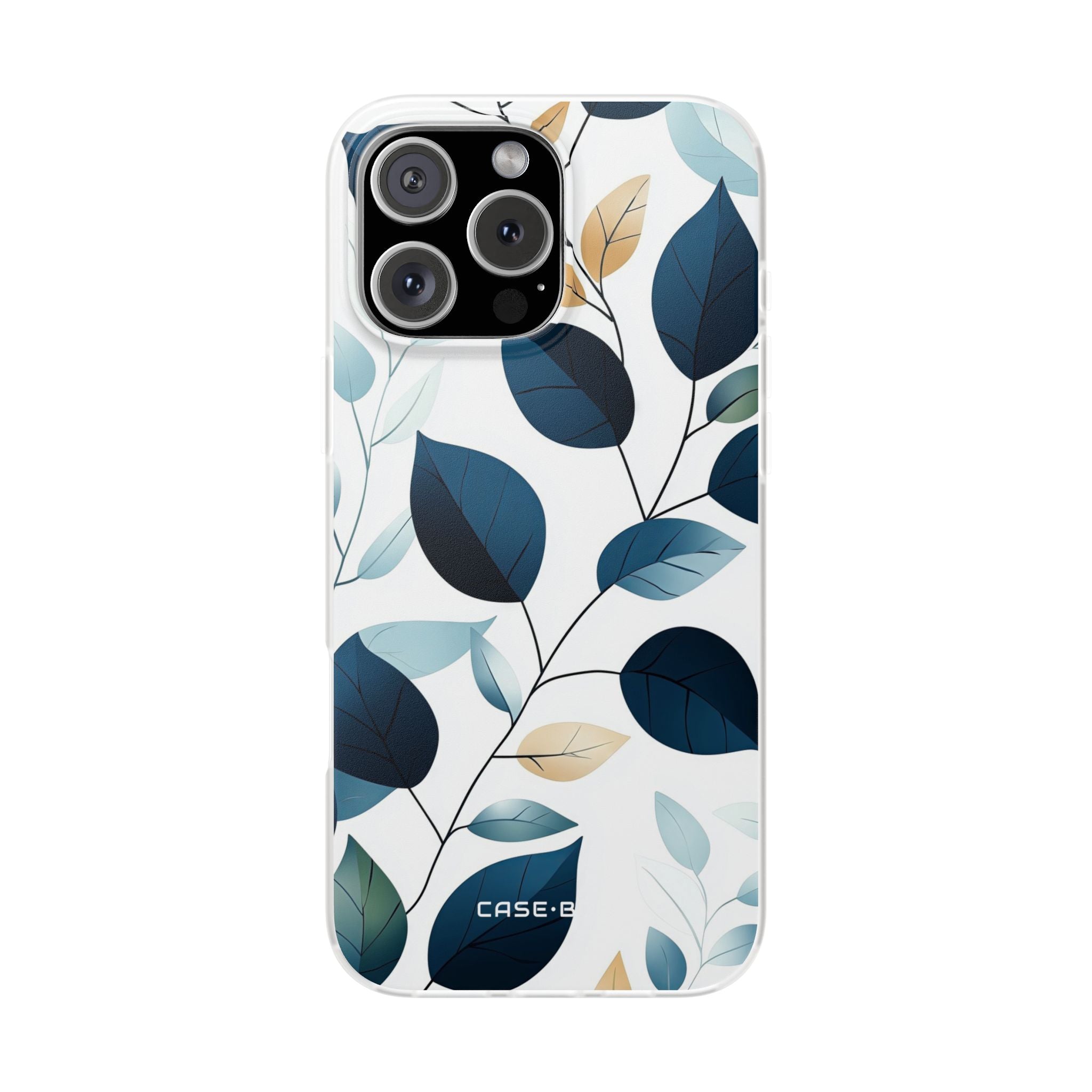 Navy Leaf Veins iPhone 16 Pro Max Case - Soft