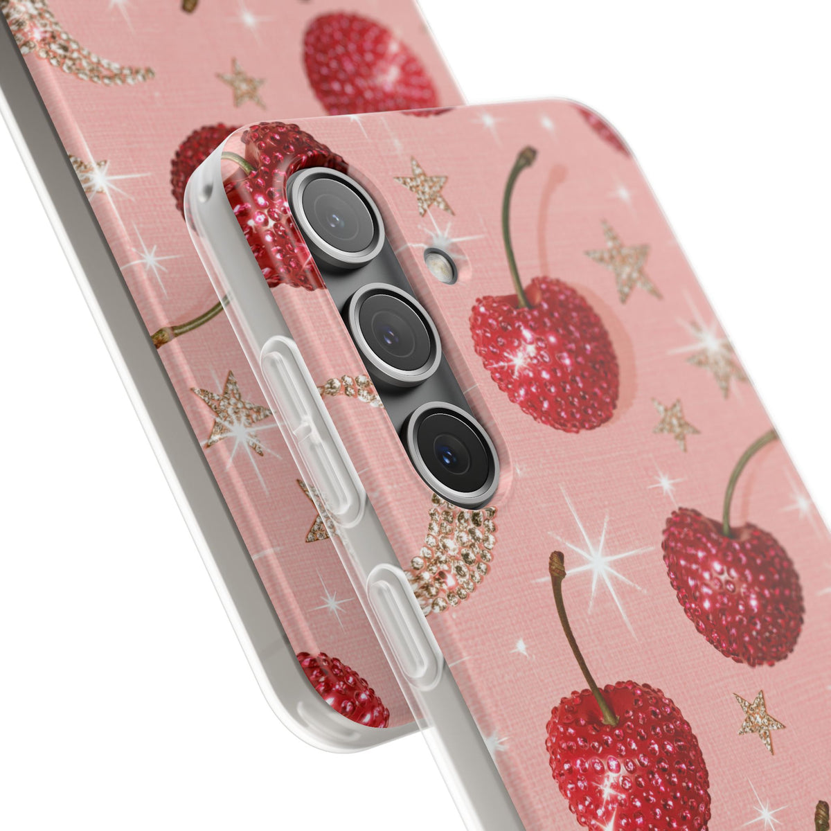 Bedazzled Ruby Cherries · Lite Phone Case for Samsung · Pink