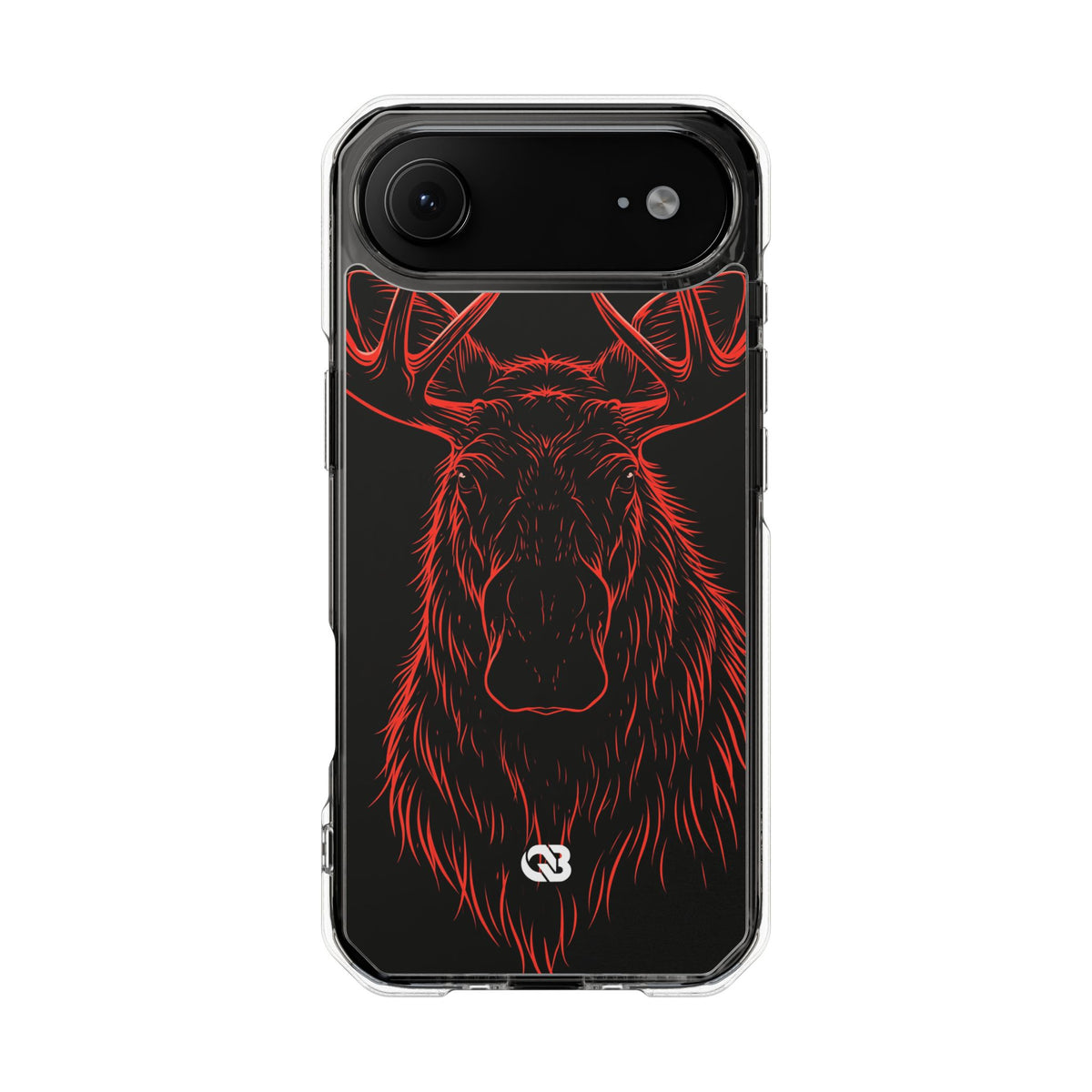 Crimson Horizon Moose · Impact Magnetic Phone Case for iPhone · Black