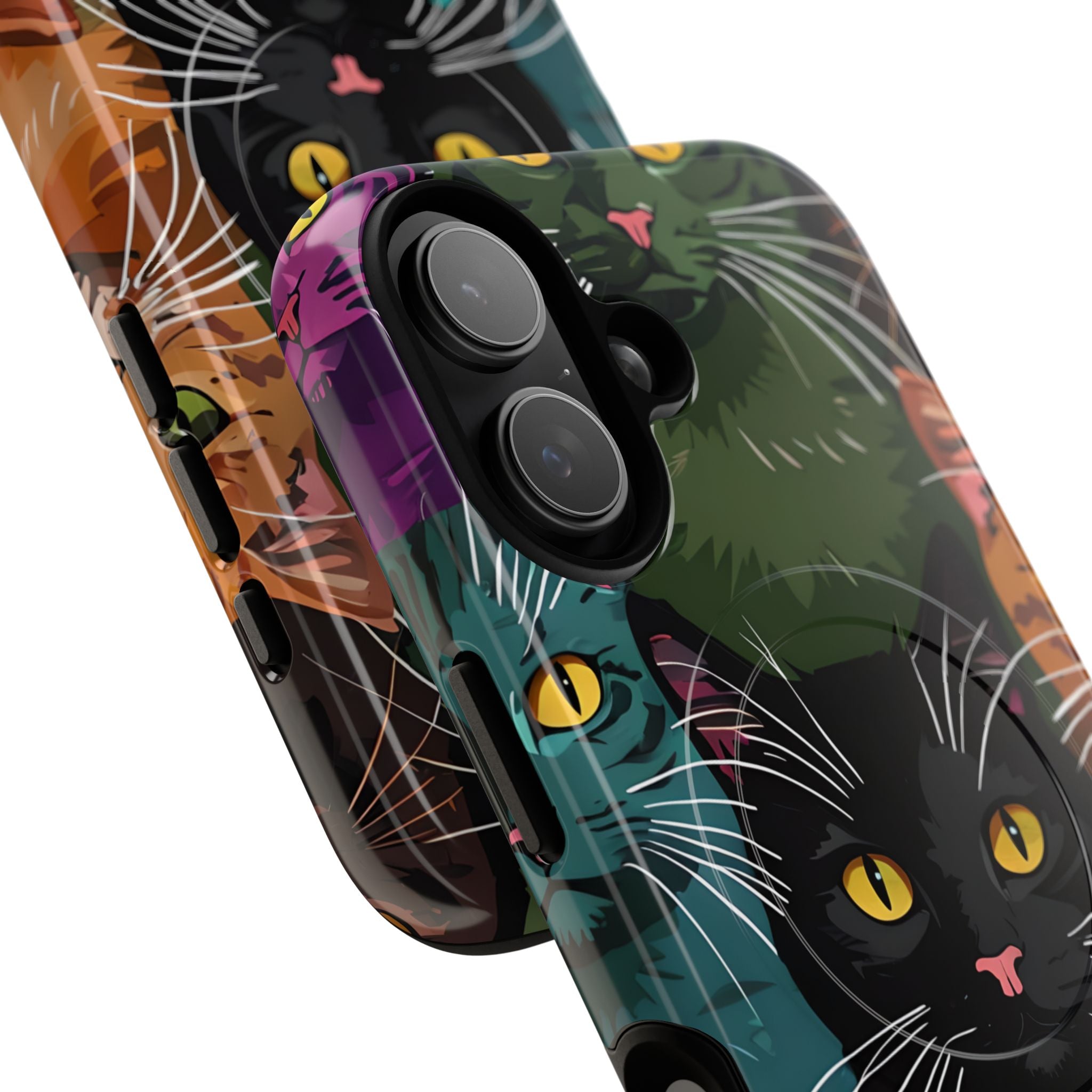 Teal Cat Grid iPhone 17 Case - Tough+ - CASE•BOB