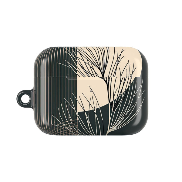 Botanical Crescent Linework · Hard Case for AirPods & AirPods Pro · Green