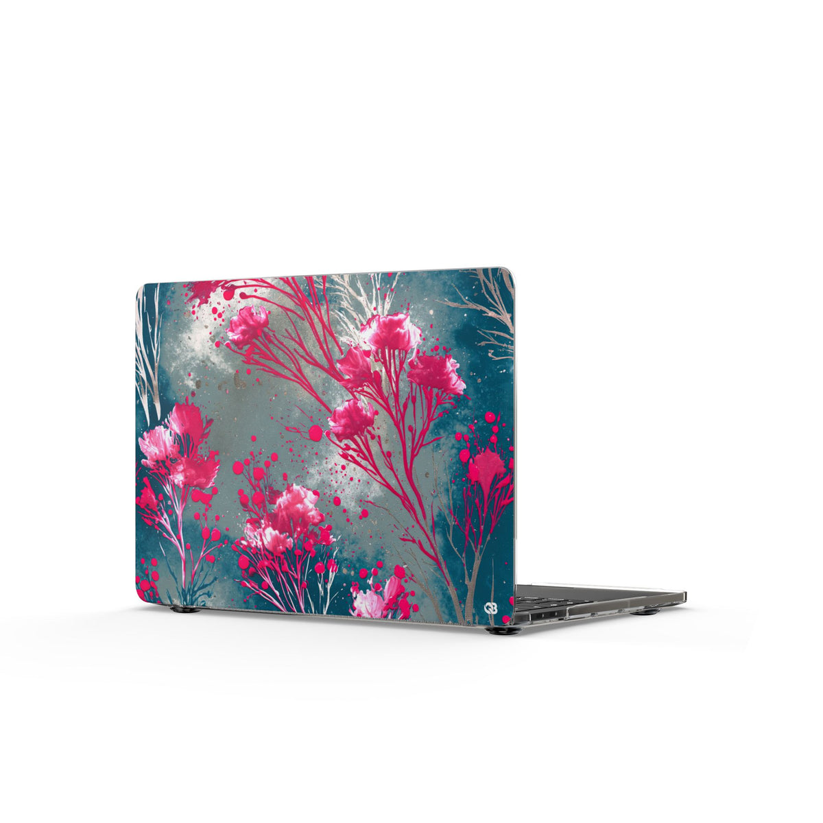 Cyber Blossom · Clear Hard Case for MacBook · Teal